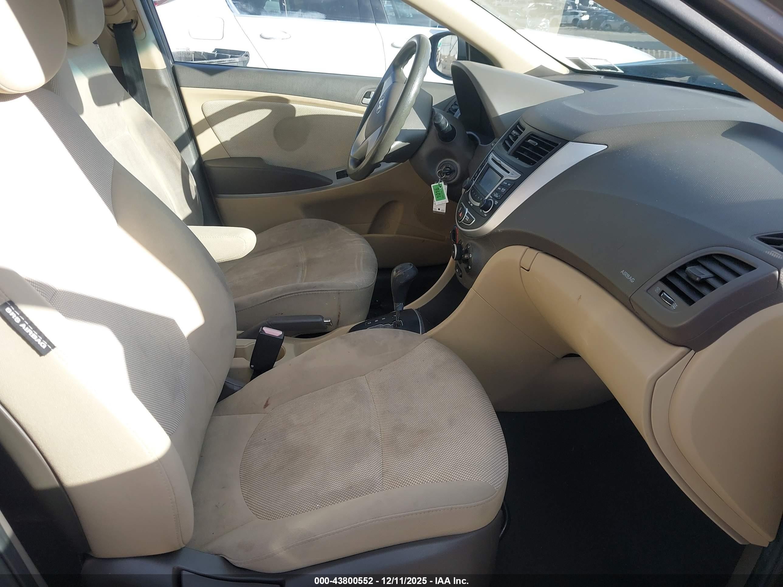 2012 Hyundai Accent Gls Gray vin: KMHCT4AEXCU114957
