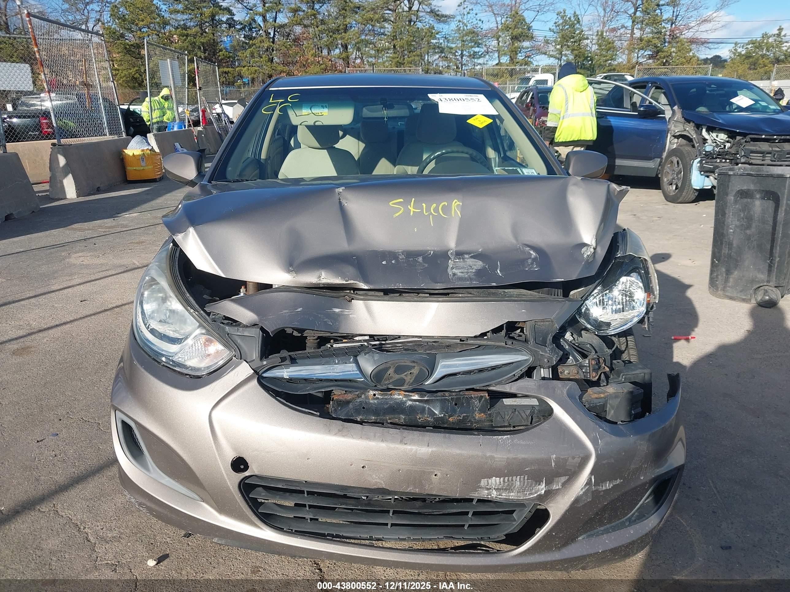 2012 Hyundai Accent Gls Gray vin: KMHCT4AEXCU114957