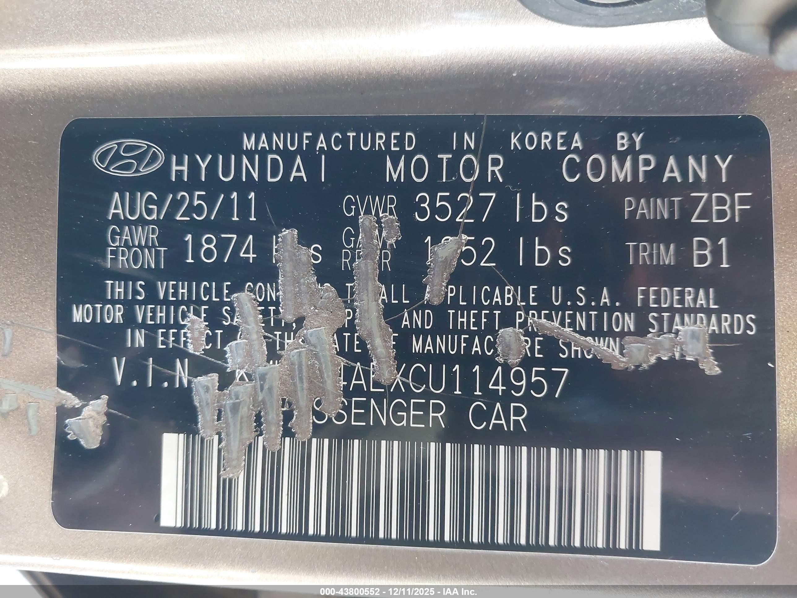 2012 Hyundai Accent Gls Gray vin: KMHCT4AEXCU114957