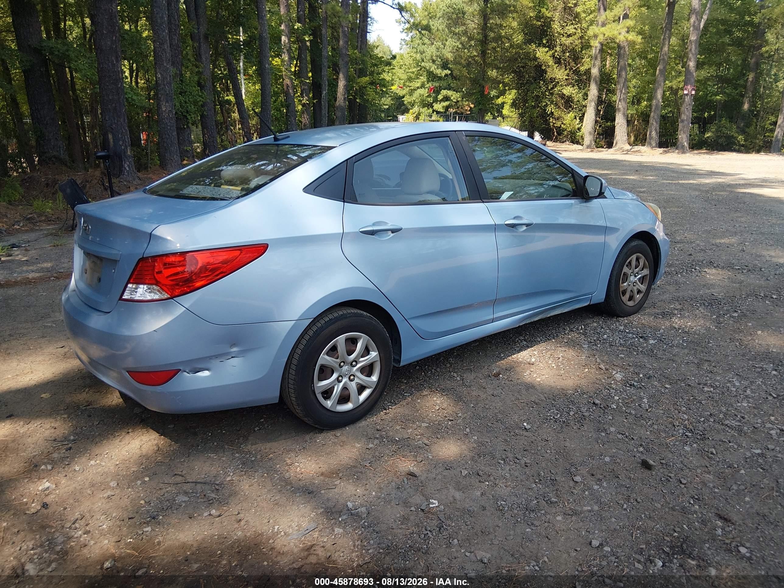 2012 Hyundai Accent Gls Blue vin: KMHCT4AEXCU120371