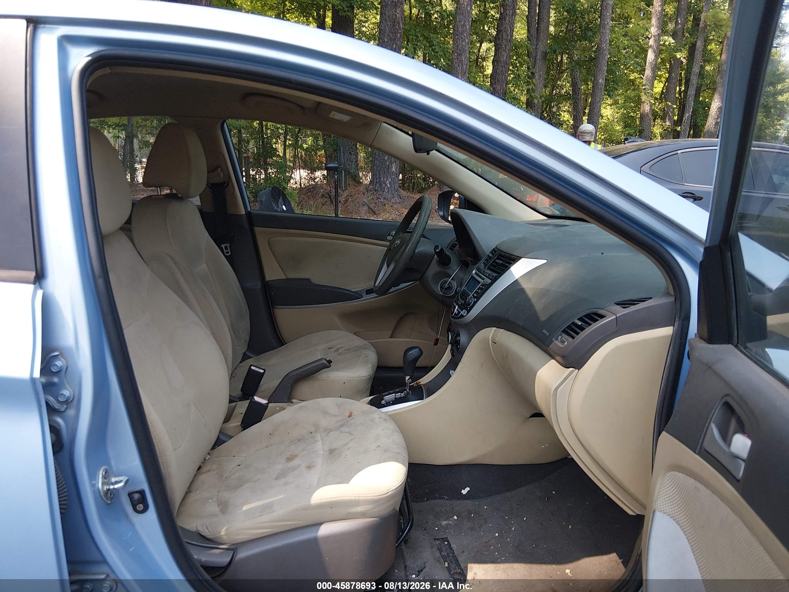 2012 Hyundai Accent Gls Blue vin: KMHCT4AEXCU120371