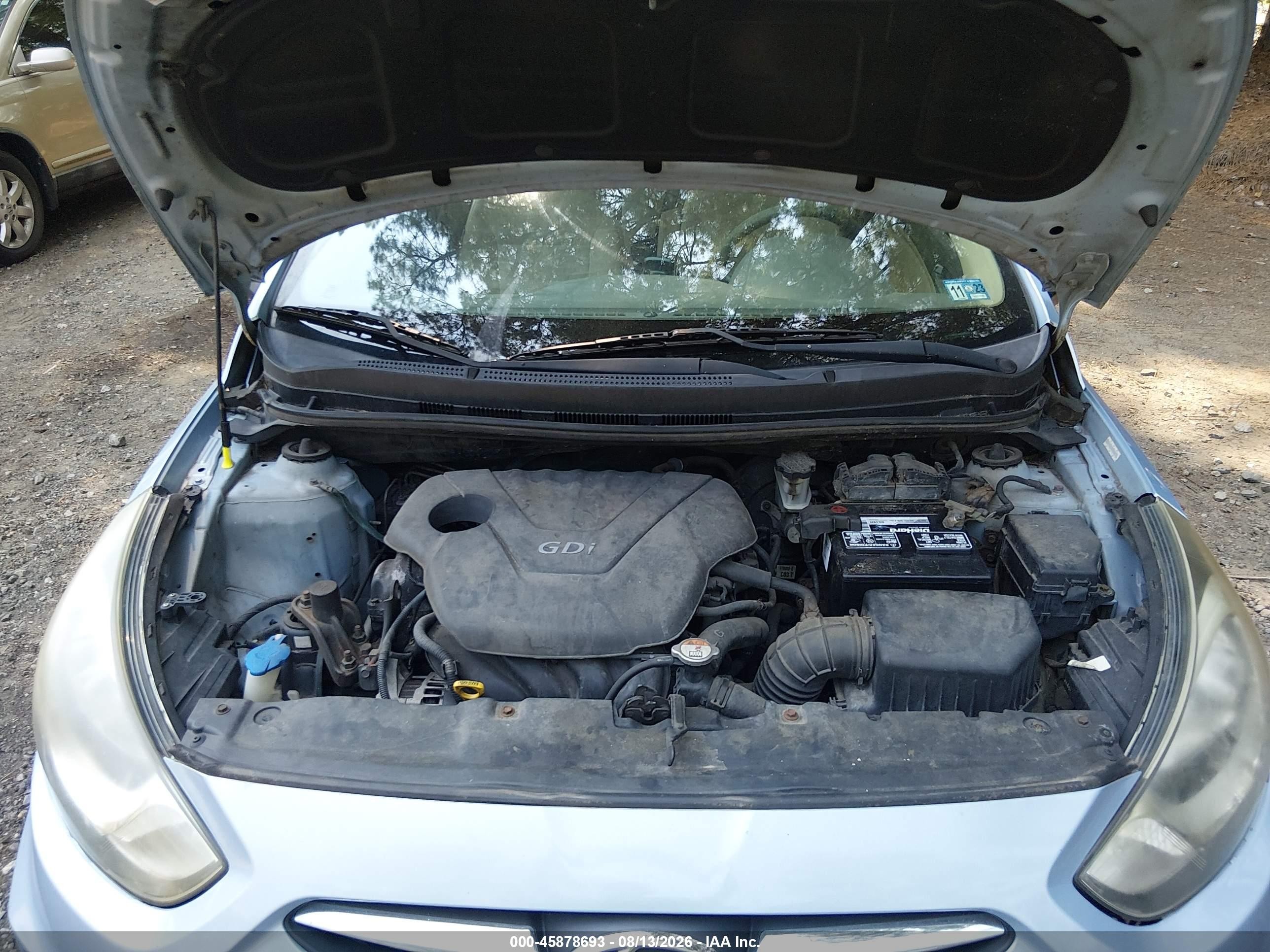 2012 Hyundai Accent Gls Blue vin: KMHCT4AEXCU120371