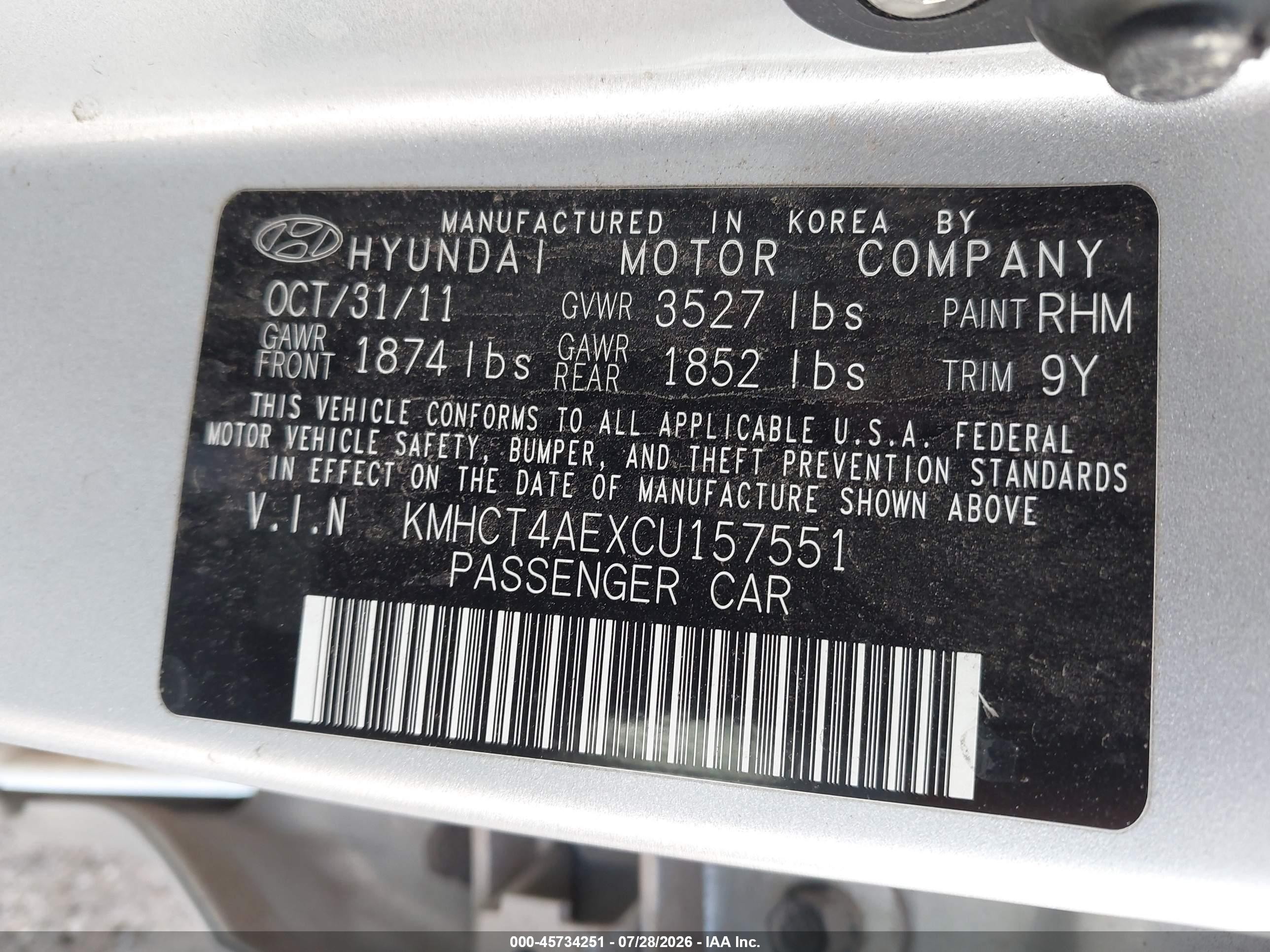 2012 Hyundai Accent Gls Silver vin: KMHCT4AEXCU157551