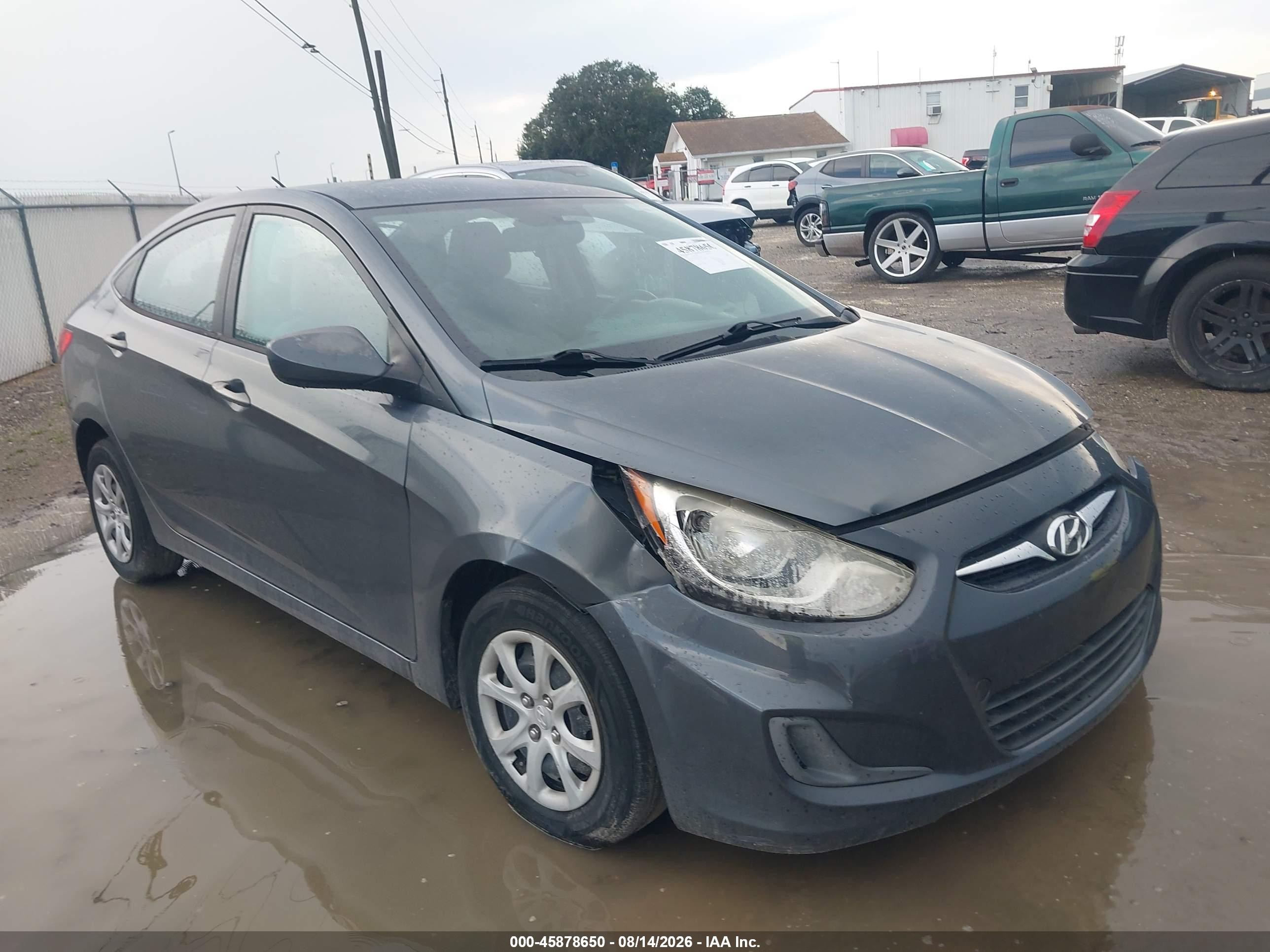 2013 Hyundai Accent Gls Gray vin: KMHCT4AEXDU355953