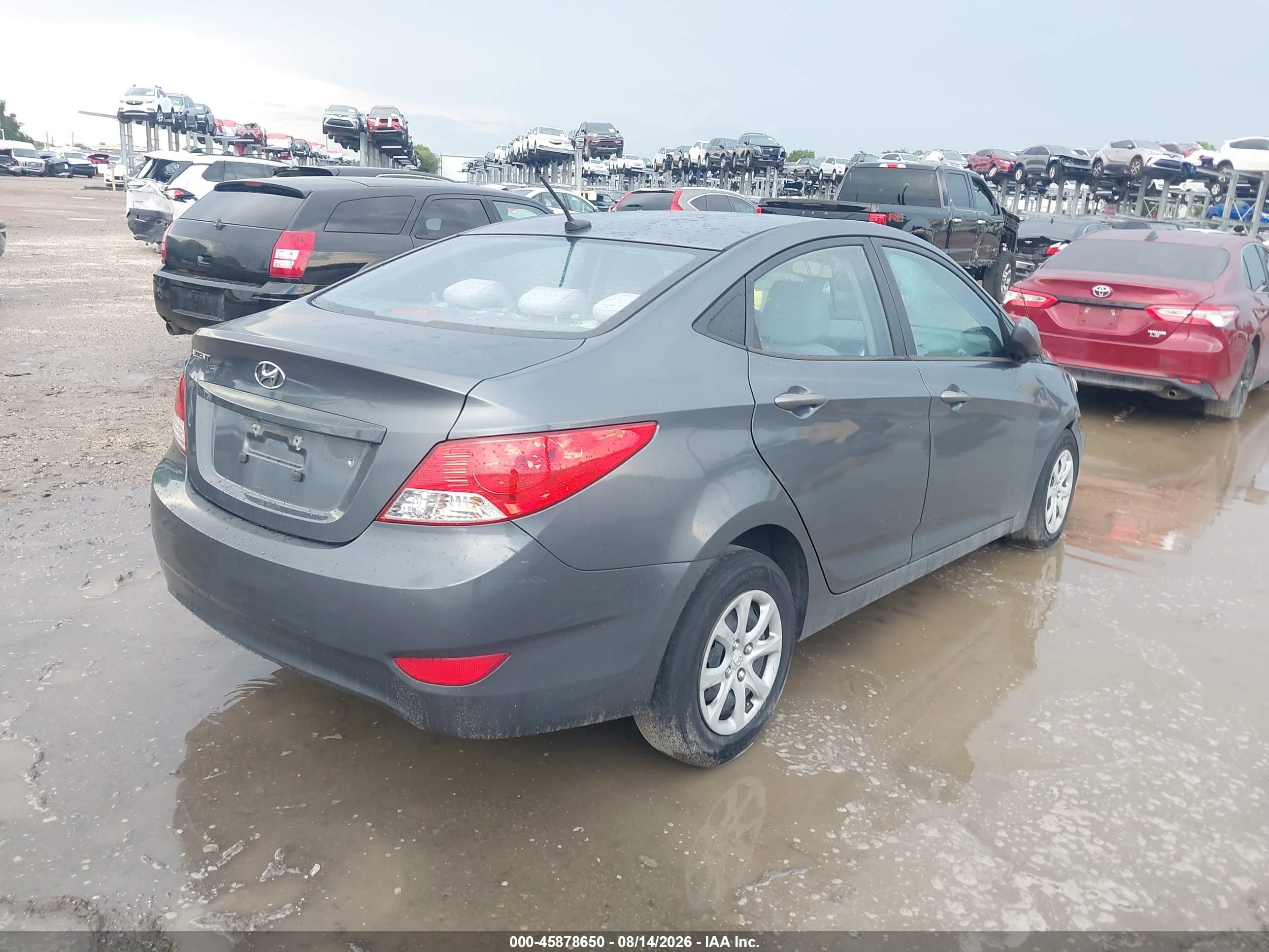 2013 Hyundai Accent Gls Gray vin: KMHCT4AEXDU355953