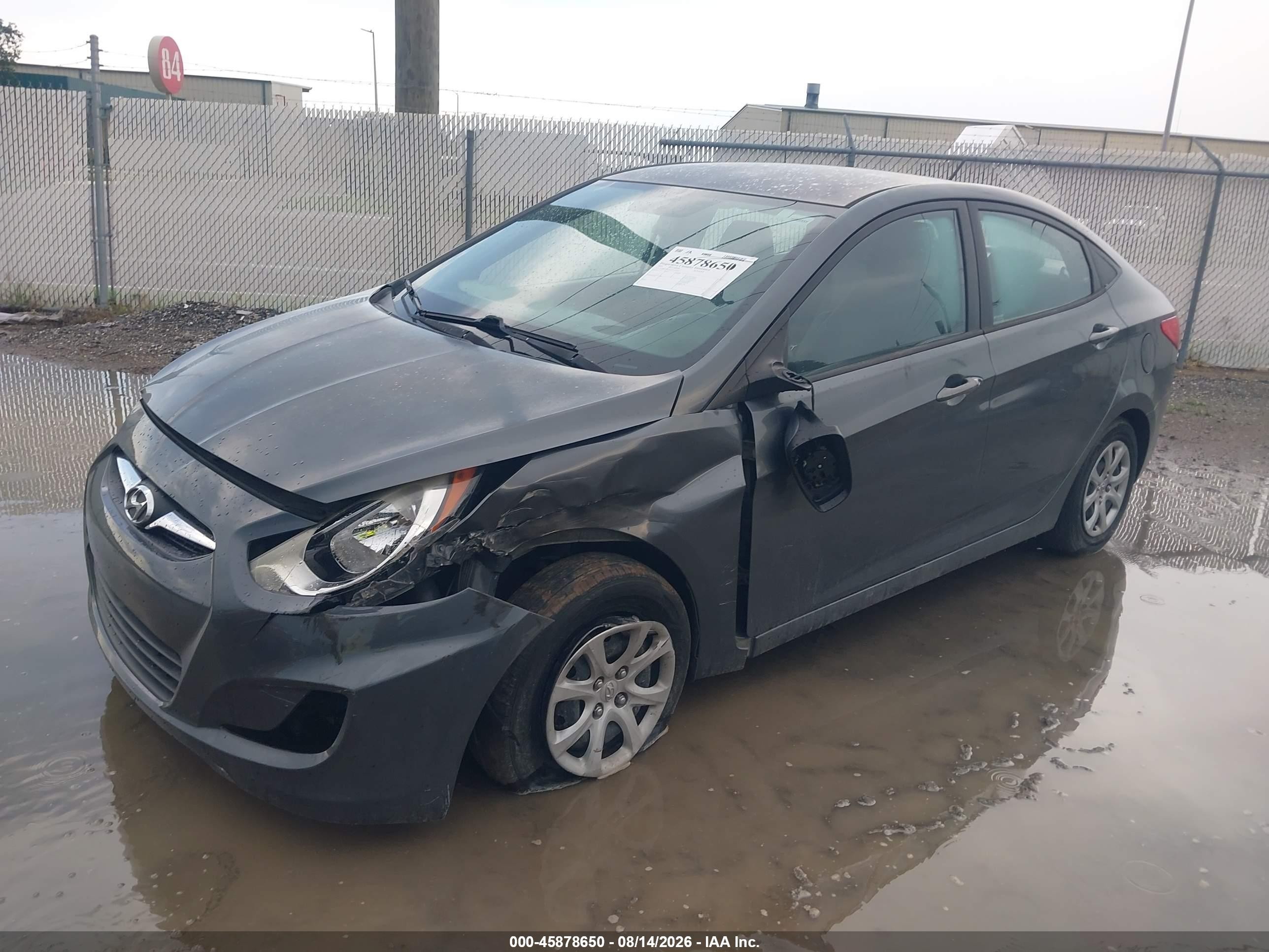 2013 Hyundai Accent Gls Gray vin: KMHCT4AEXDU355953