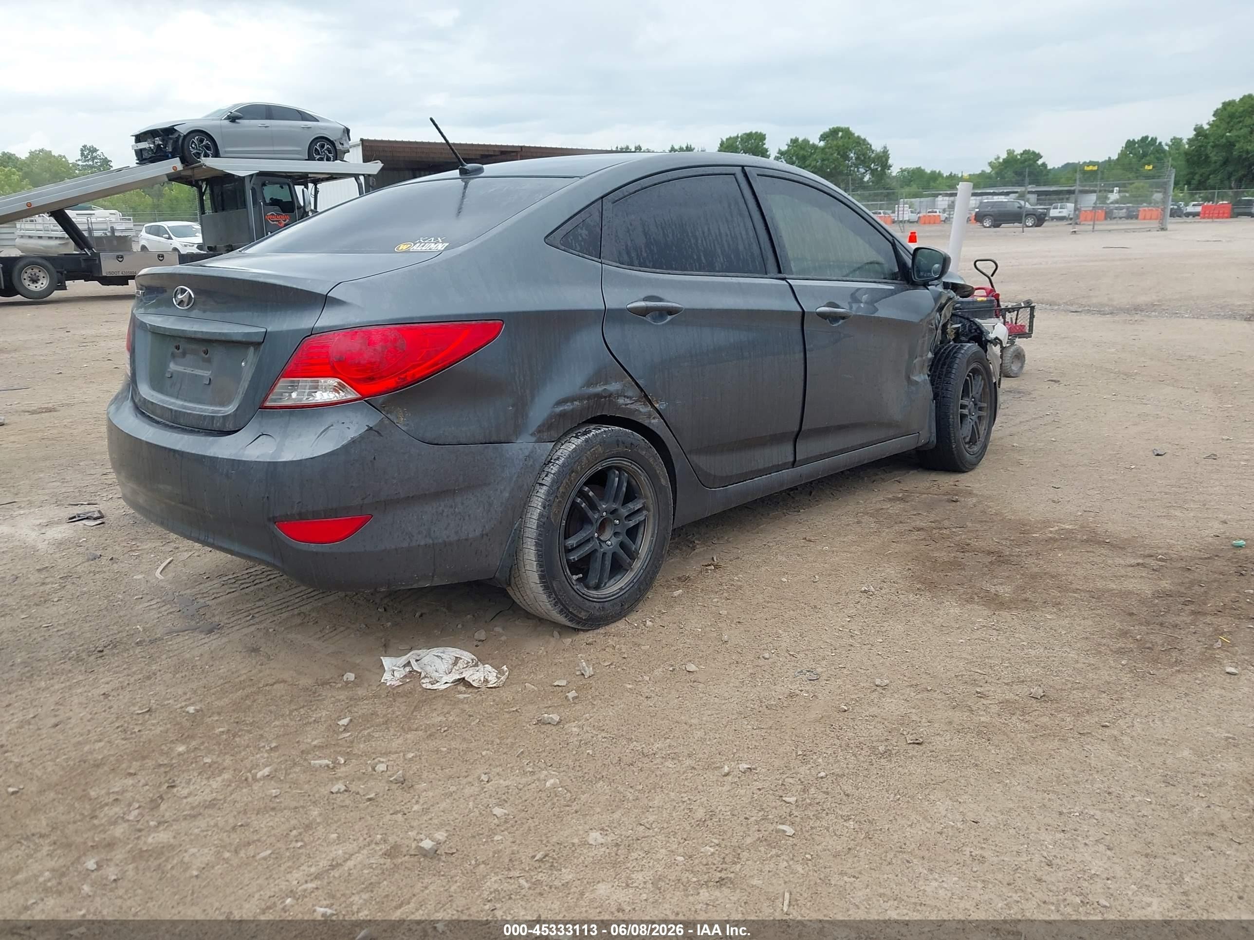 2013 Hyundai Accent Gls Gray vin: KMHCT4AEXDU411986