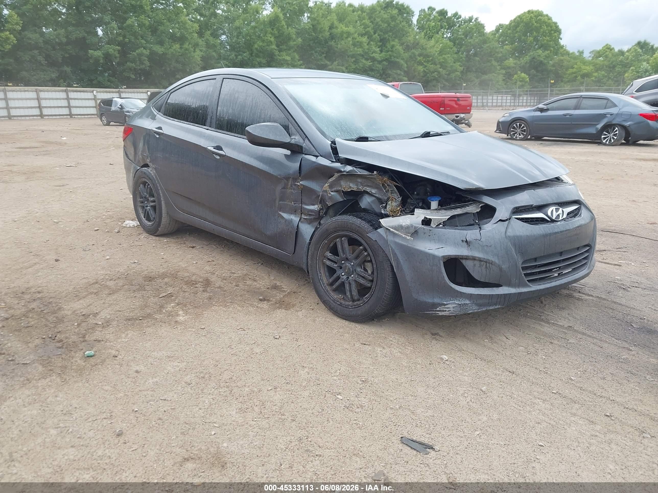 2013 Hyundai Accent Gls Gray vin: KMHCT4AEXDU411986