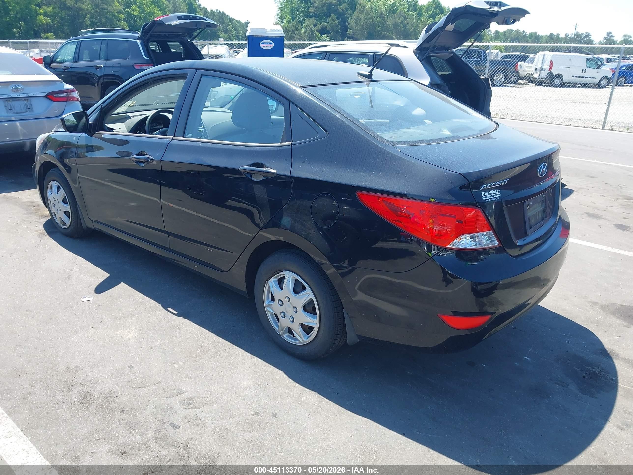 2013 Hyundai Accent Gls Black vin: KMHCT4AEXDU428108