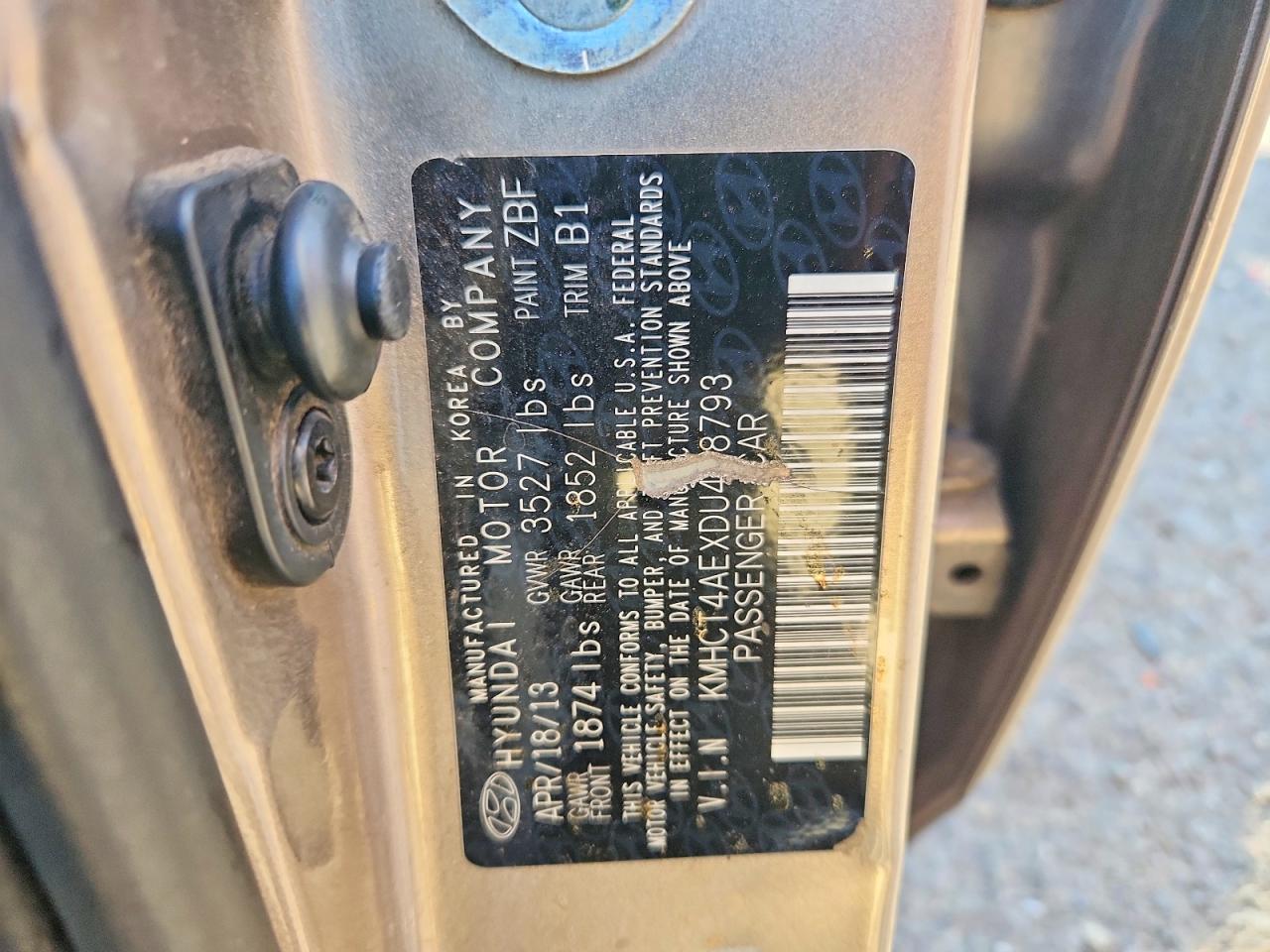 2013 Hyundai Accent Gls Brown vin: KMHCT4AEXDU488793