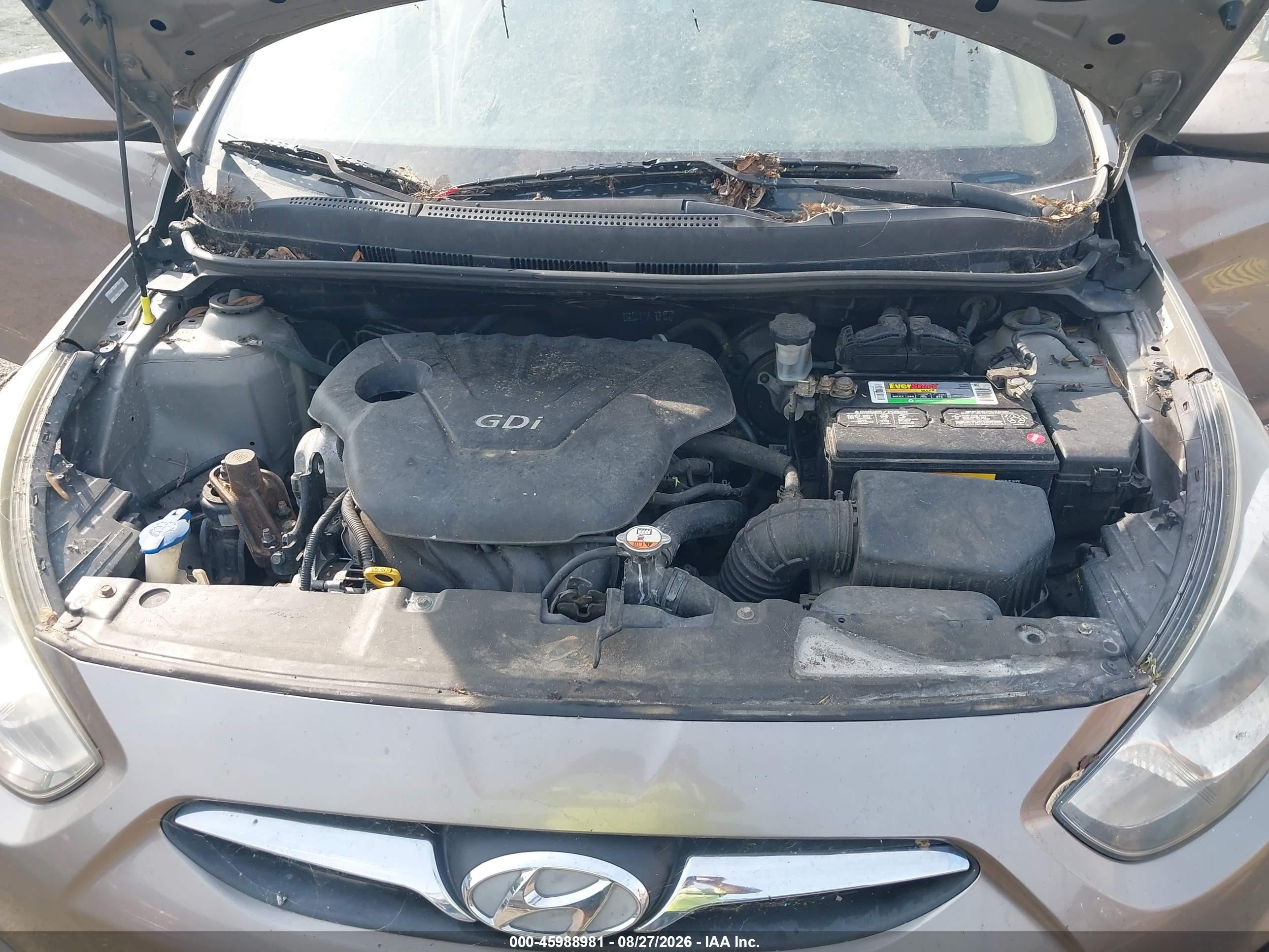 2013 Hyundai Accent Gls Beige vin: KMHCT4AEXDU490530