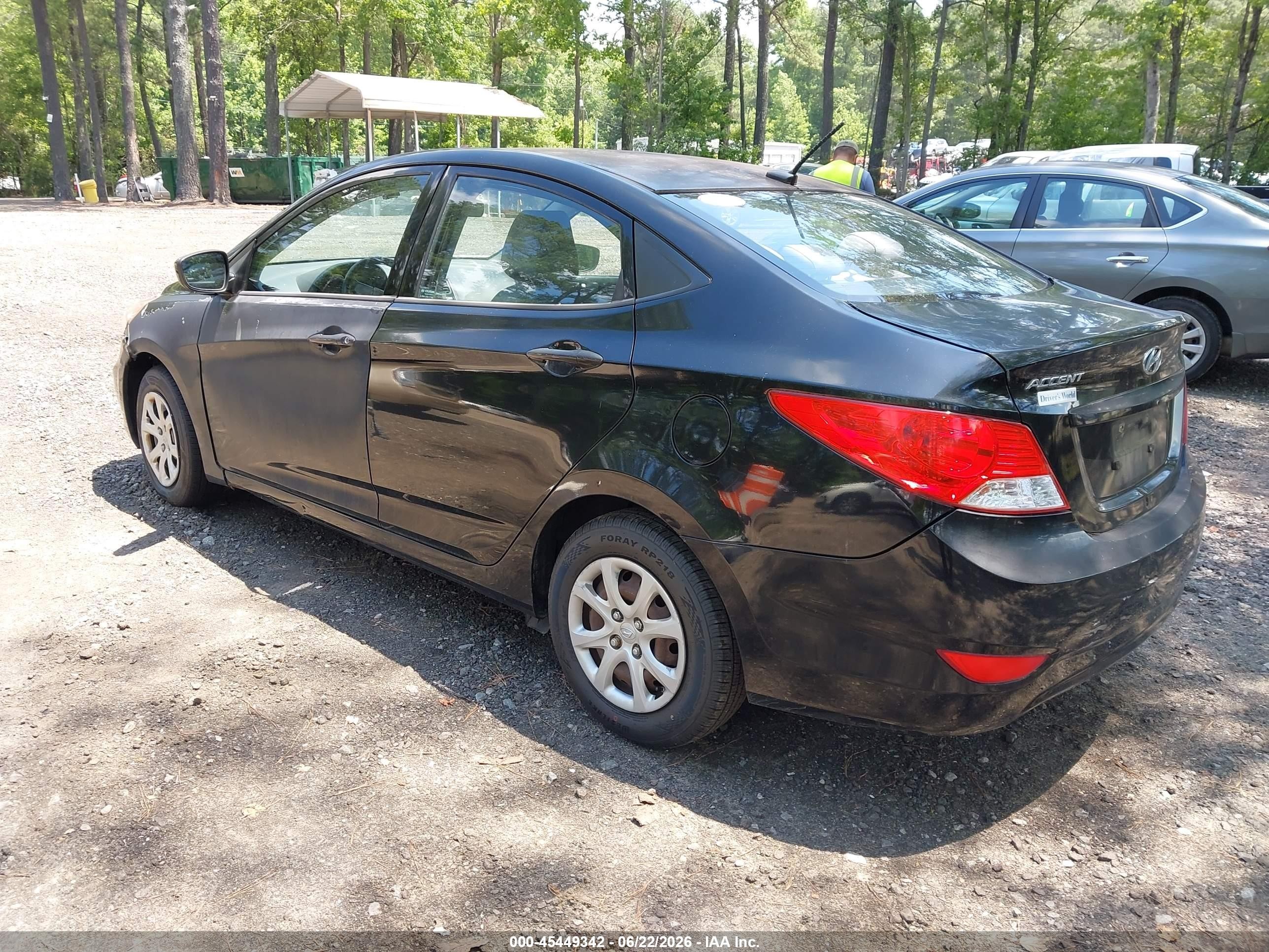 2013 Hyundai Accent Gls Black vin: KMHCT4AEXDU556445