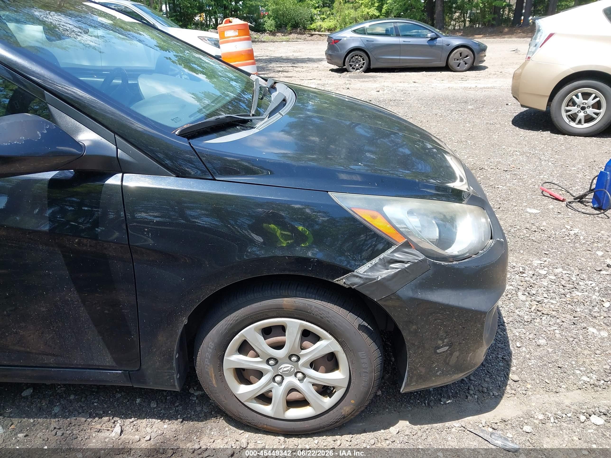 2013 Hyundai Accent Gls Black vin: KMHCT4AEXDU556445