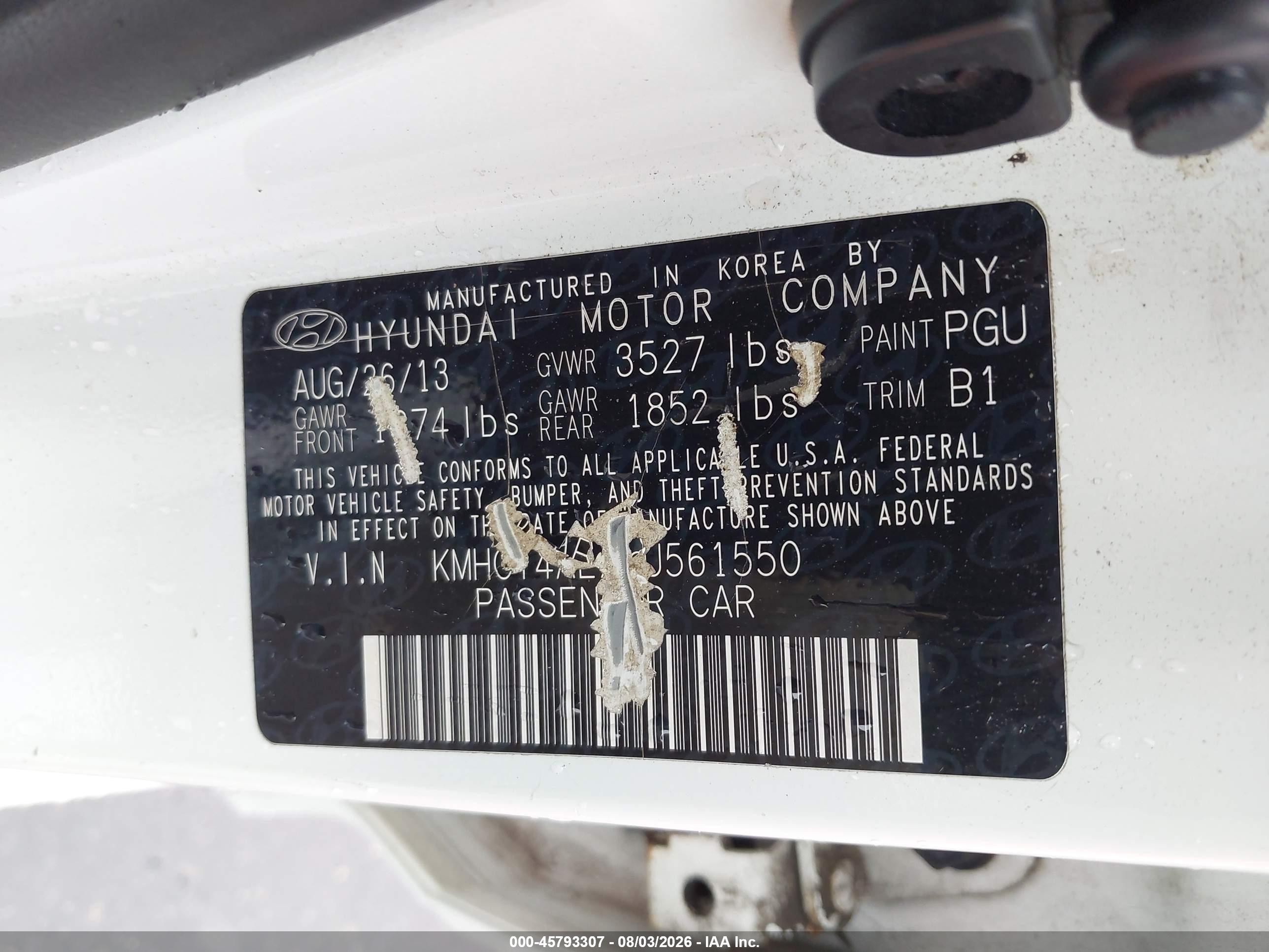 2013 Hyundai Accent Gls Белый vin: KMHCT4AEXDU561550