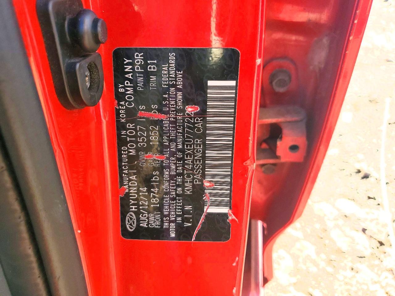 2014 Hyundai Accent Gls Red vin: KMHCT4AEXEU777223