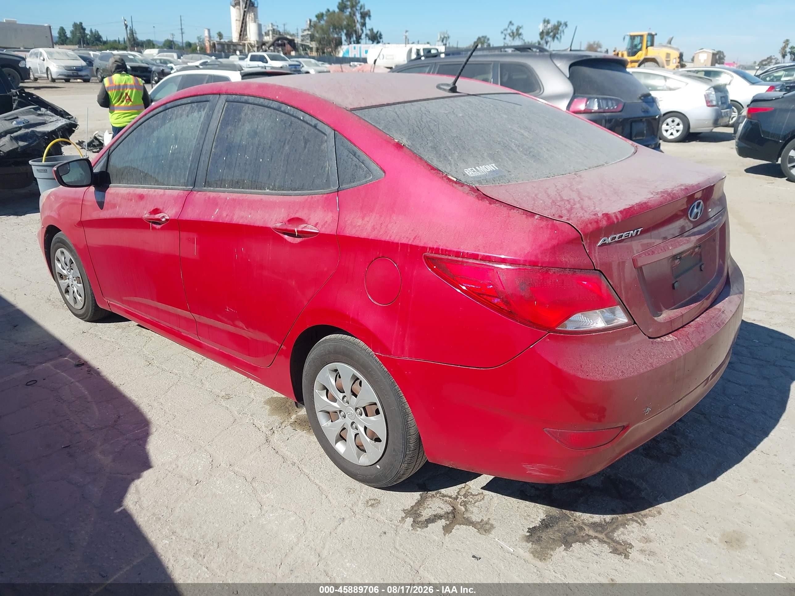 2015 Hyundai Accent Gls Red vin: KMHCT4AEXFU863326