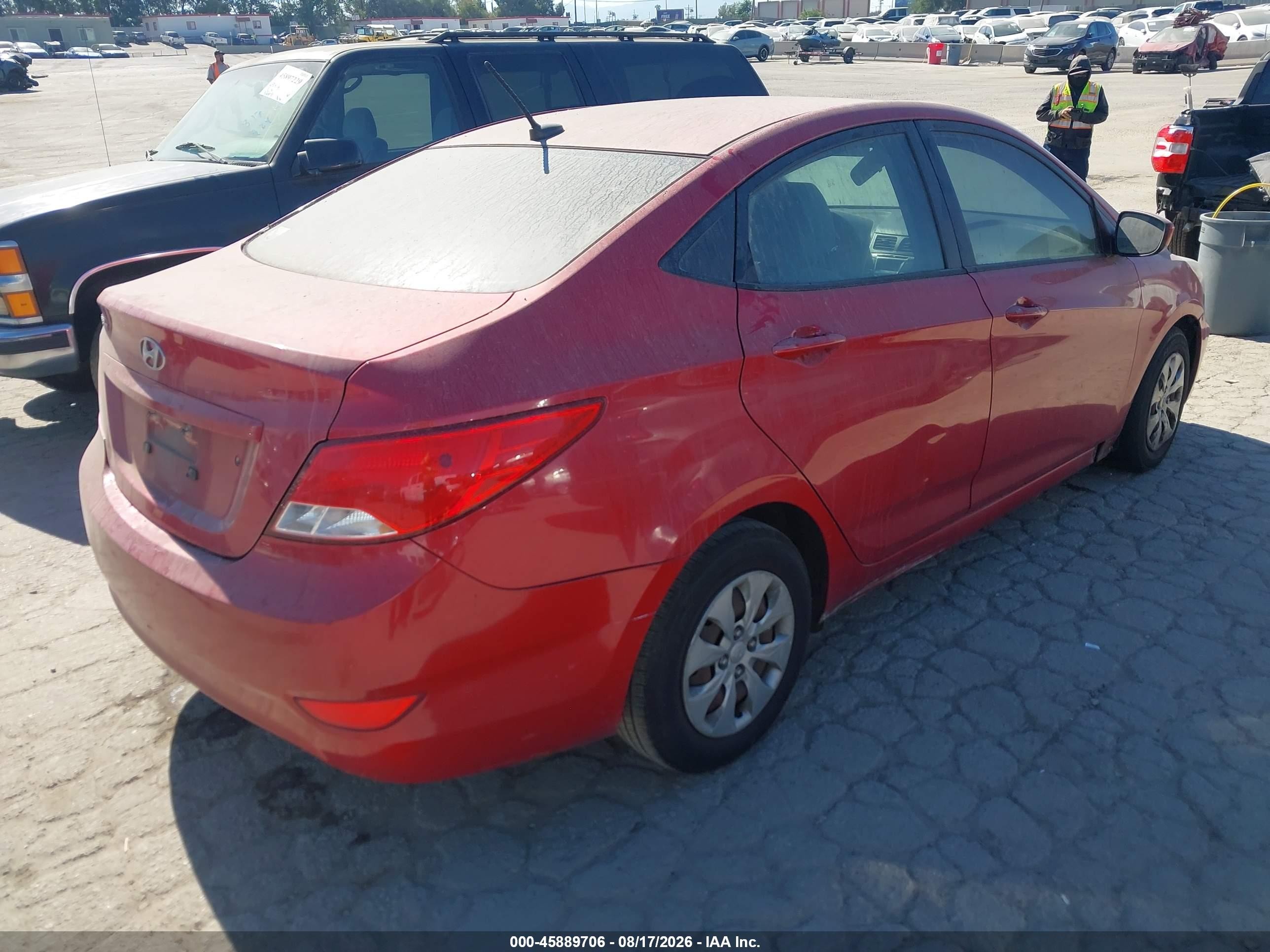2015 Hyundai Accent Gls Red vin: KMHCT4AEXFU863326