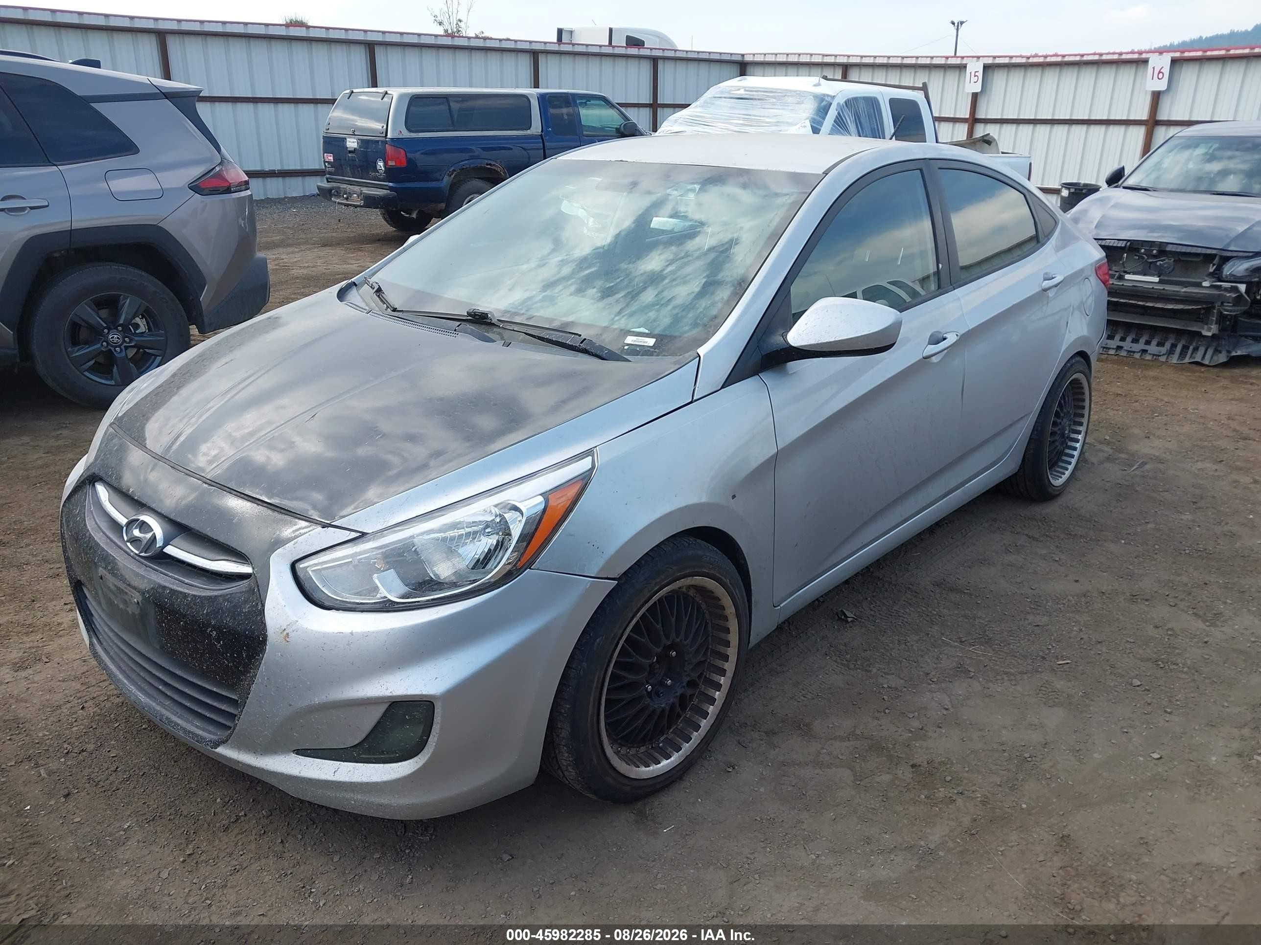 2015 Hyundai Accent Gls Silver vin: KMHCT4AEXFU866517