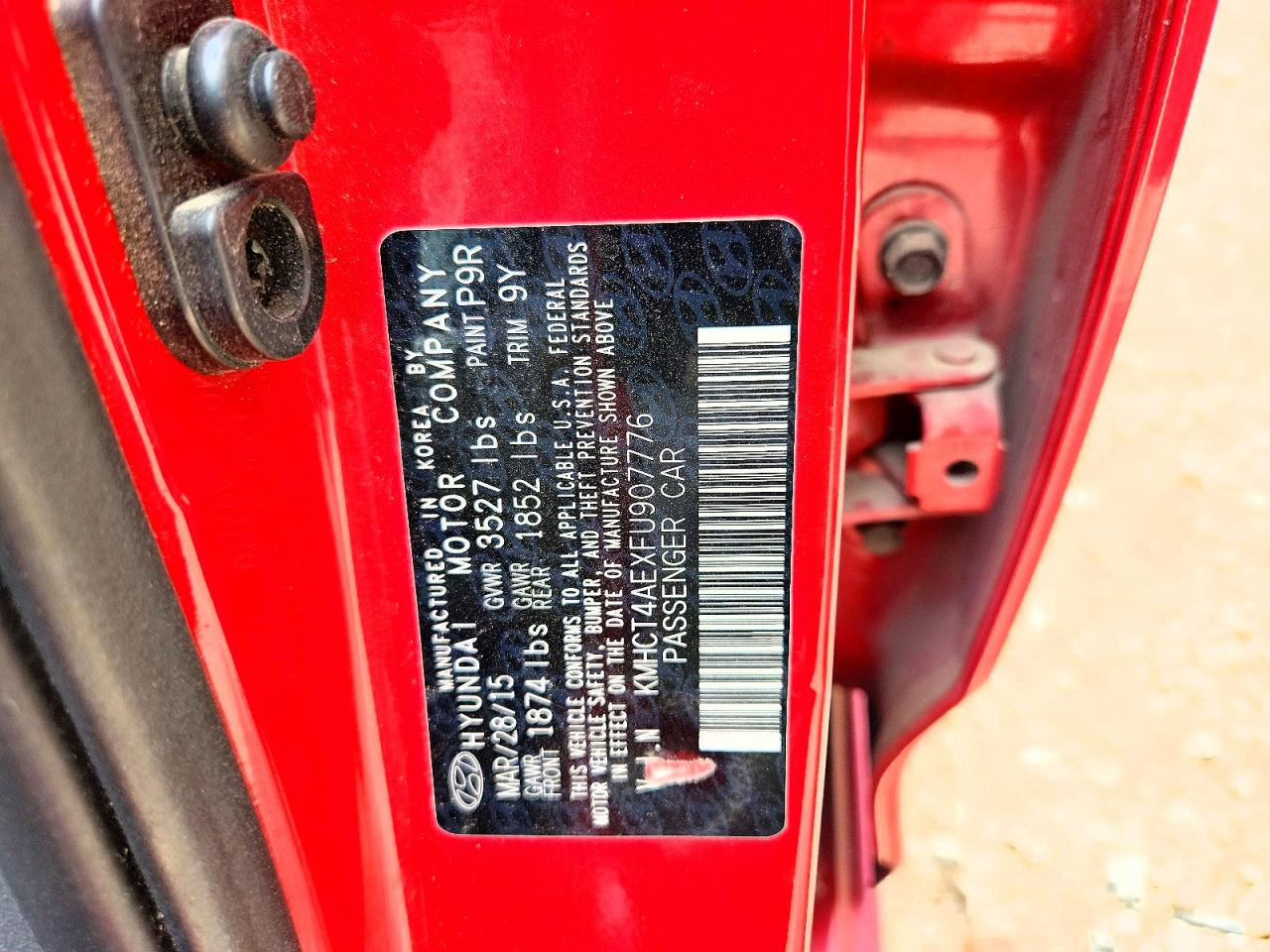 2015 Hyundai Accent Gls Red vin: KMHCT4AEXFU907776