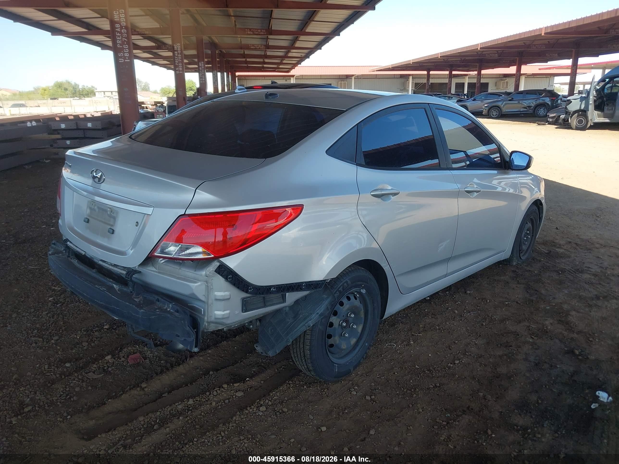 2015 Hyundai Accent Gls Silver vin: KMHCT4AEXFU917417