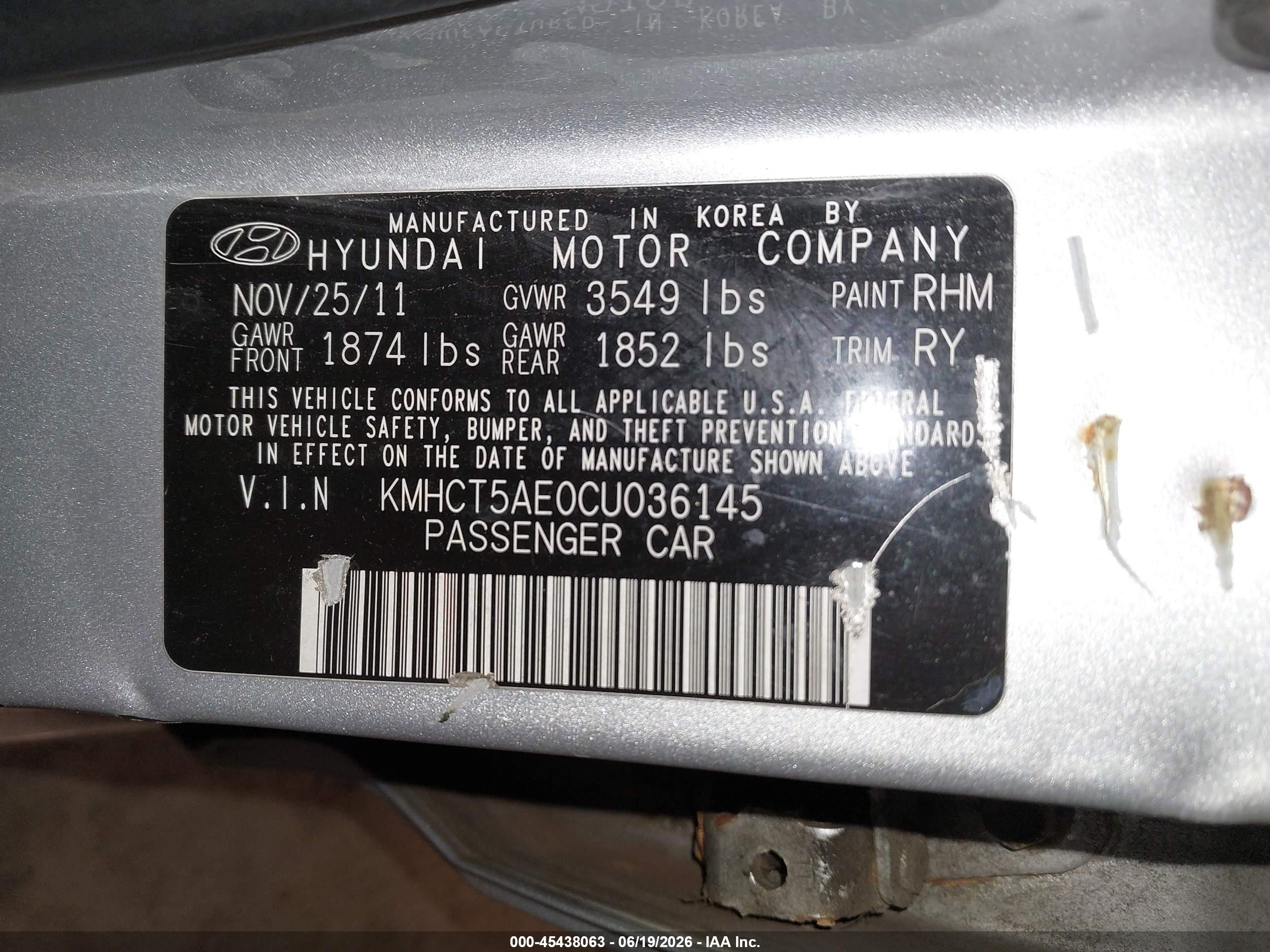 2012 Hyundai Accent Gs Silver vin: KMHCT5AE0CU036145