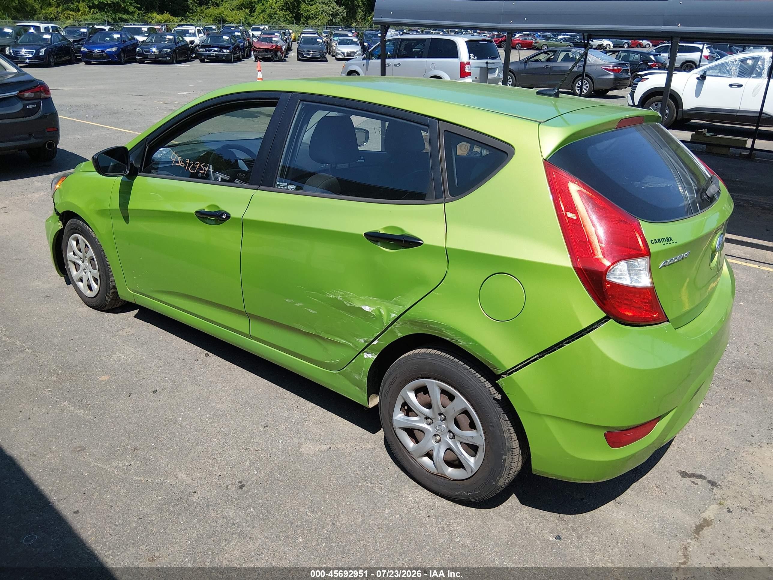 2012 Hyundai Accent Gs Green vin: KMHCT5AE0CU052989