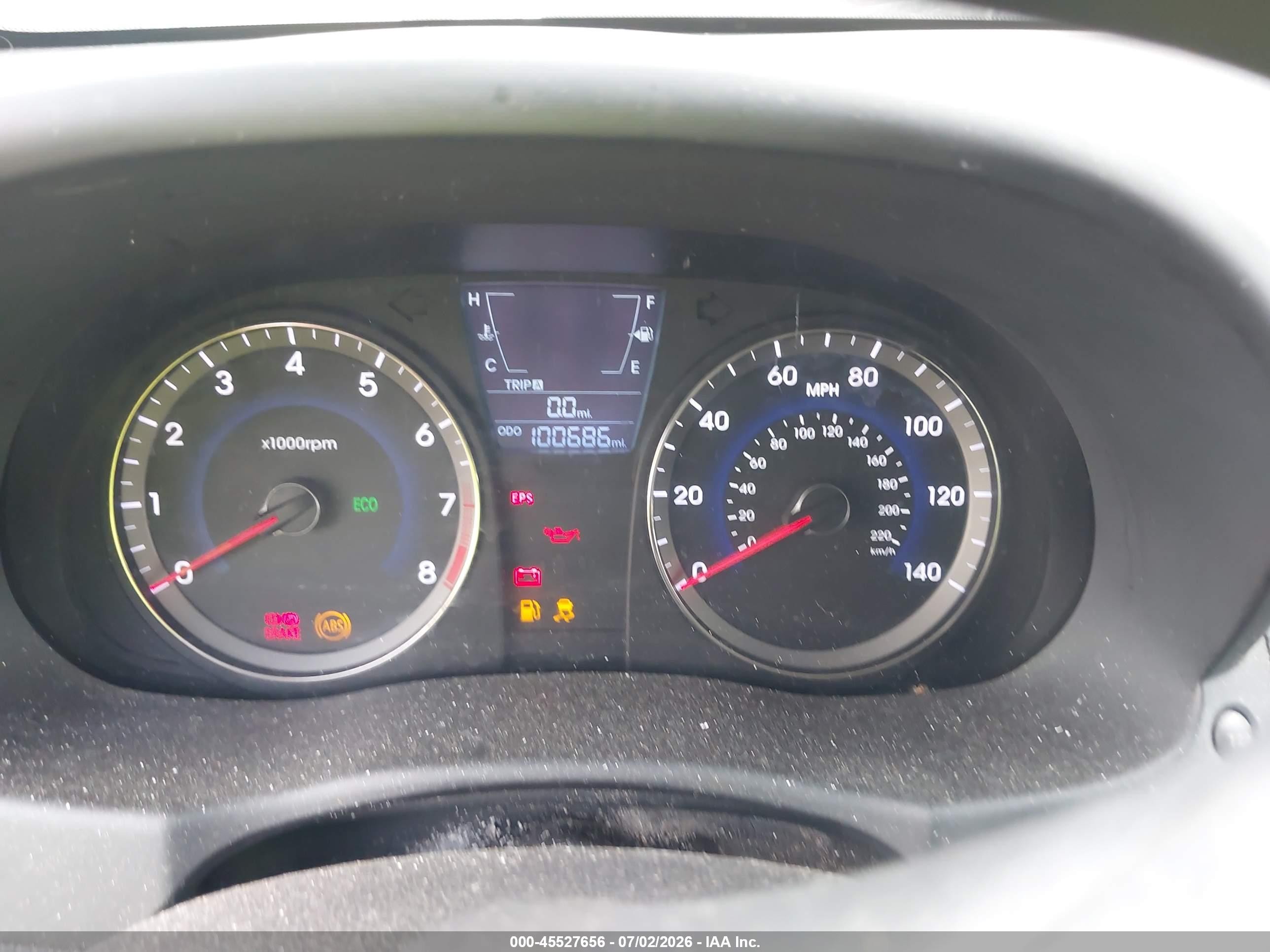 2013 Hyundai Accent Gs Blue vin: KMHCT5AE0DU080812