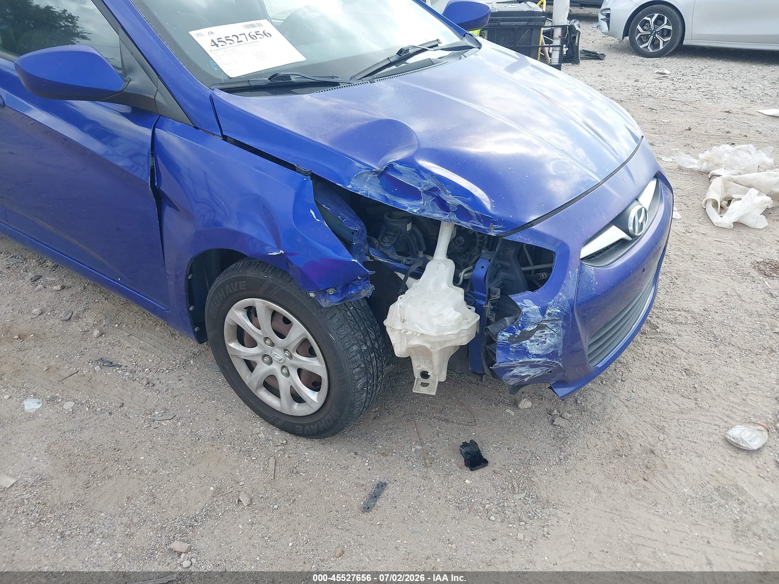 2013 Hyundai Accent Gs Blue vin: KMHCT5AE0DU080812