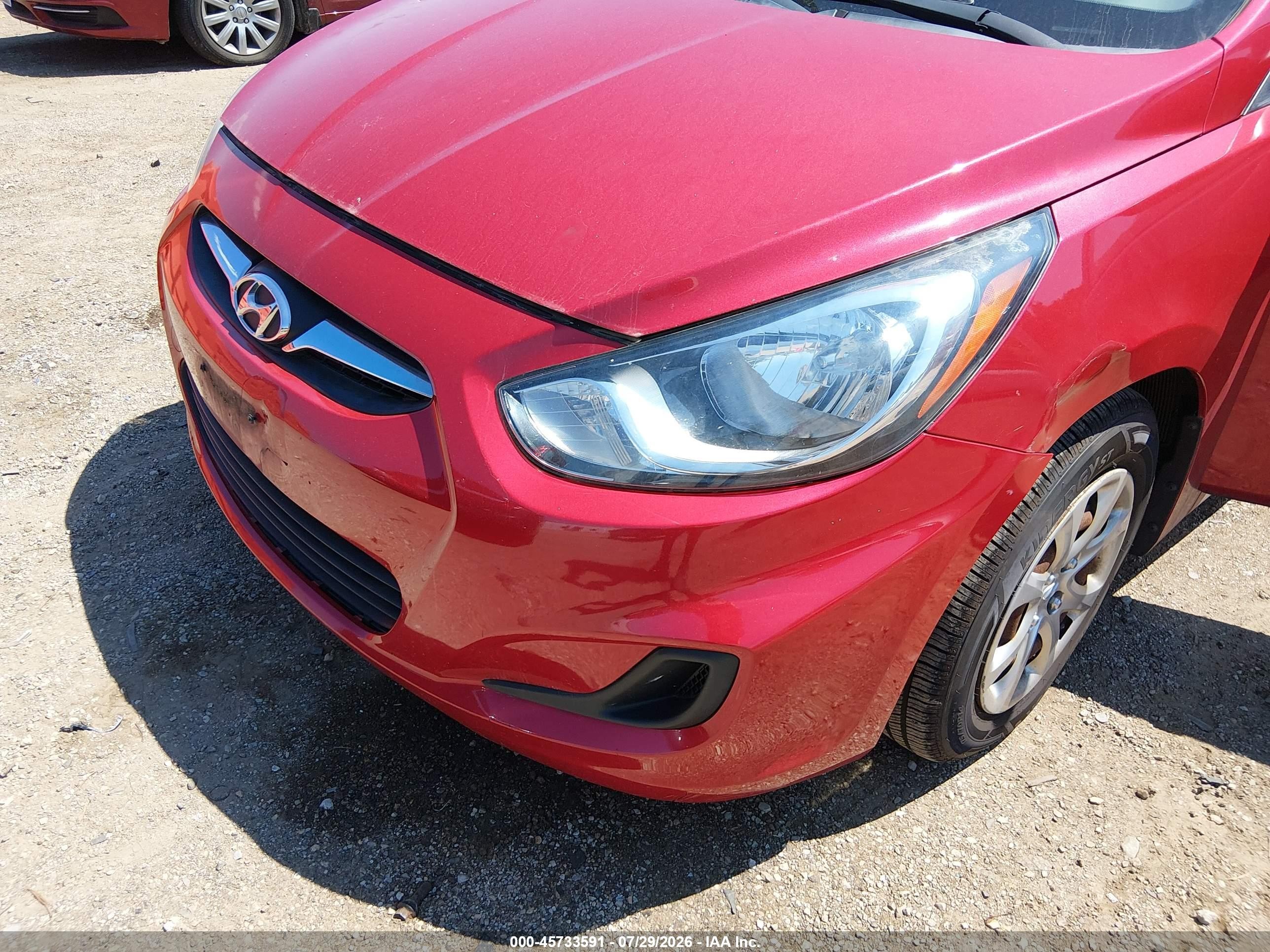 2013 Hyundai Accent Gs Red vin: KMHCT5AE0DU119950