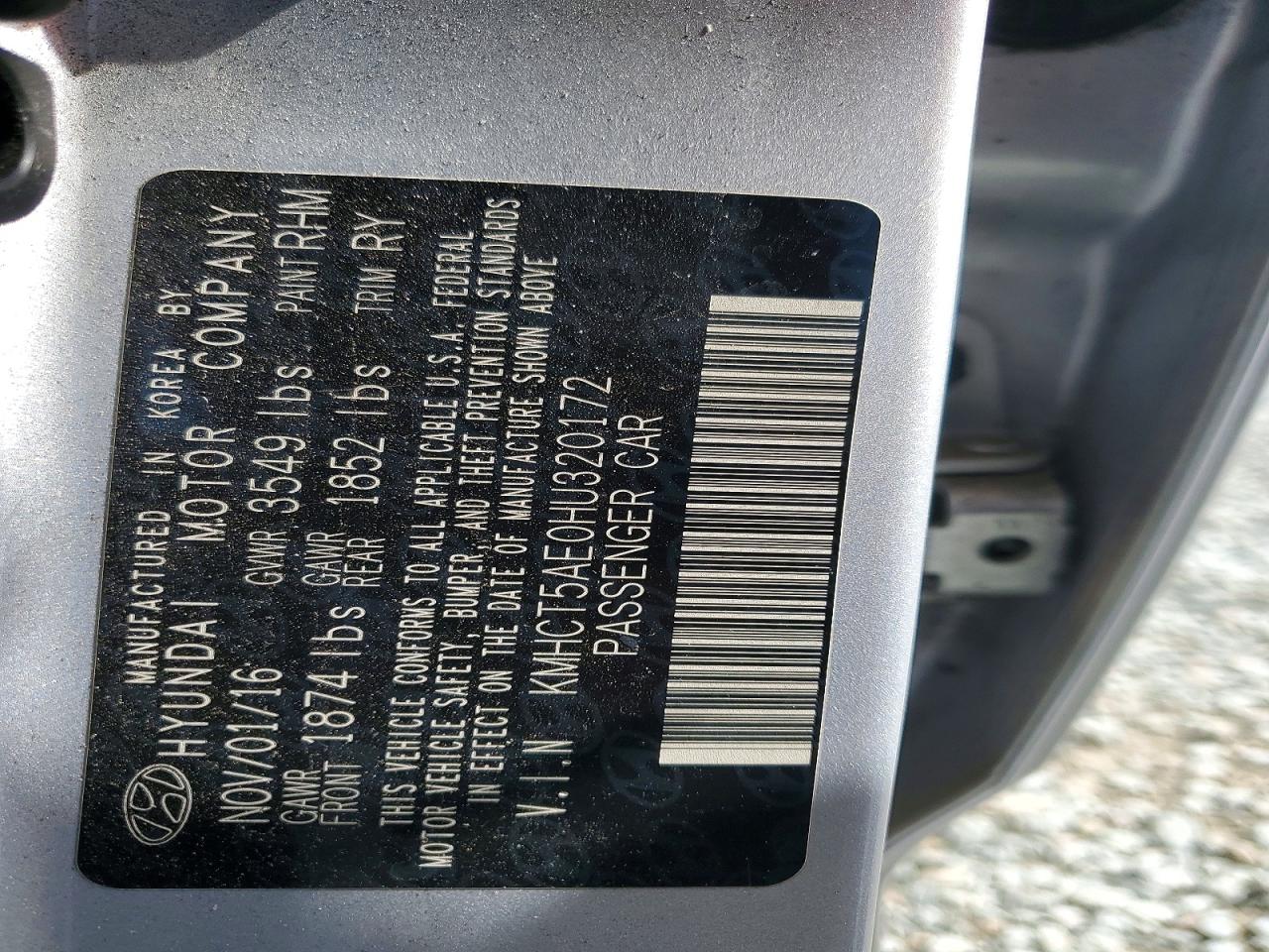 2017 Hyundai Accent Se Silver vin: KMHCT5AE0HU320172
