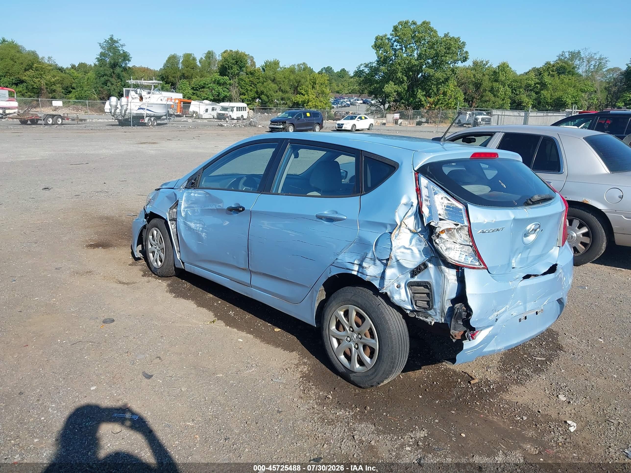 2013 Hyundai Accent Gs Light Blue vin: KMHCT5AE1DU060150