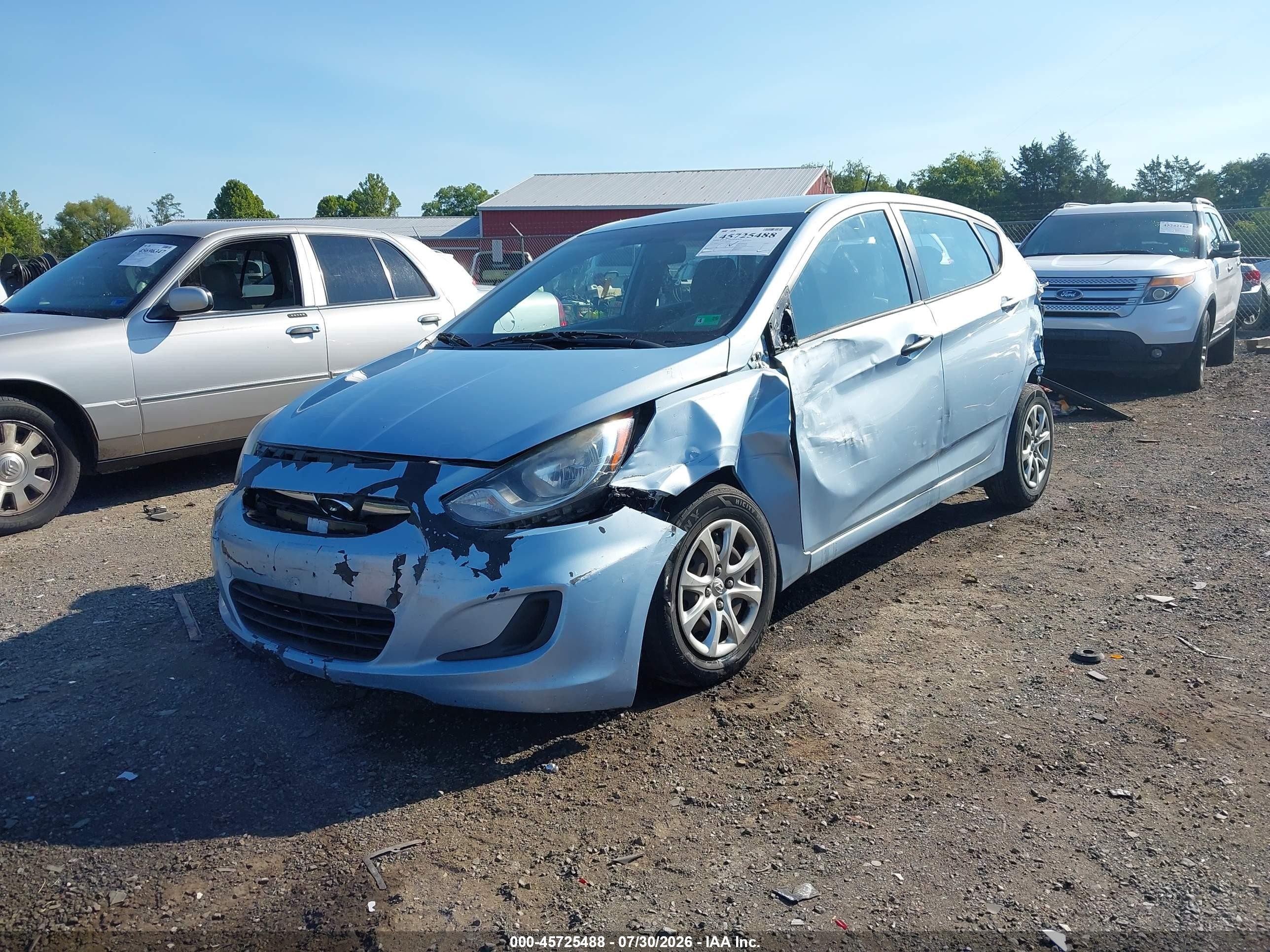 2013 Hyundai Accent Gs Light Blue vin: KMHCT5AE1DU060150