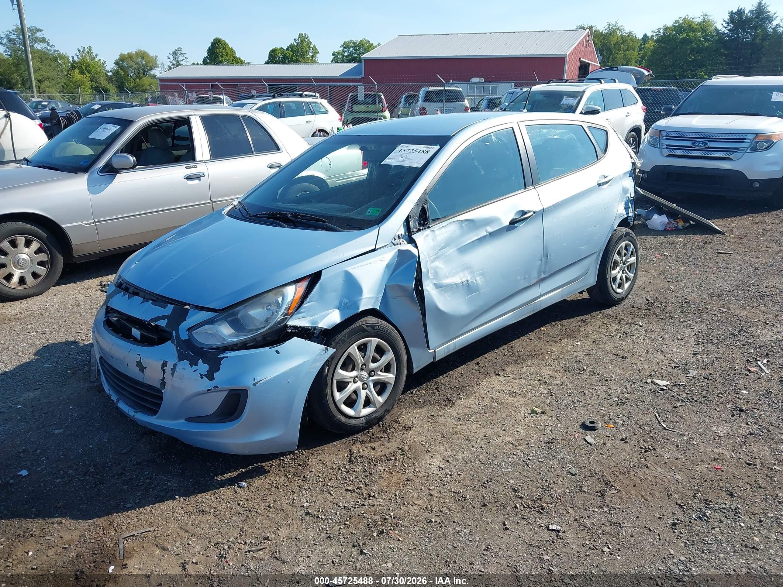 2013 Hyundai Accent Gs Light Blue vin: KMHCT5AE1DU060150