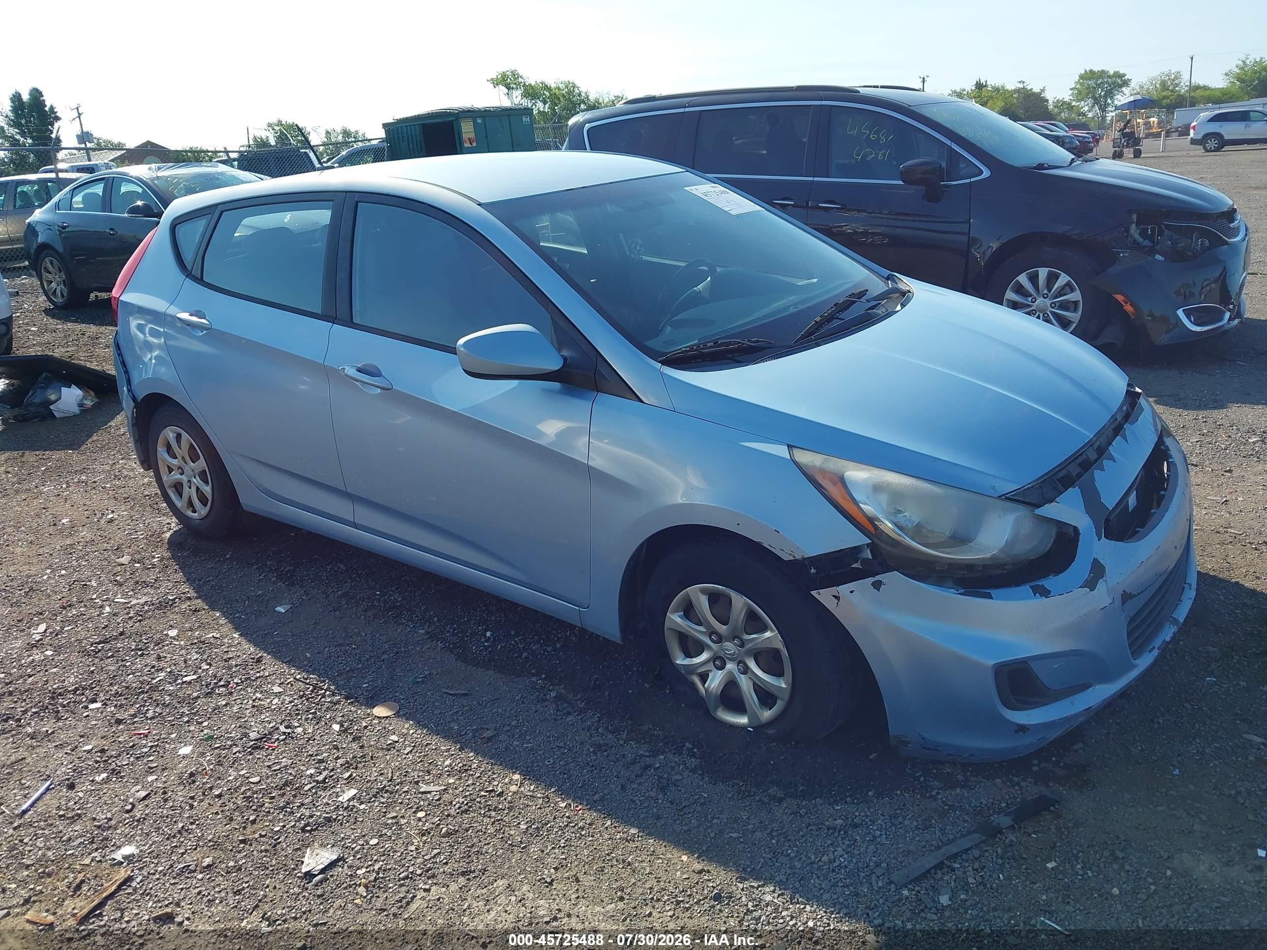2013 Hyundai Accent Gs Light Blue vin: KMHCT5AE1DU060150