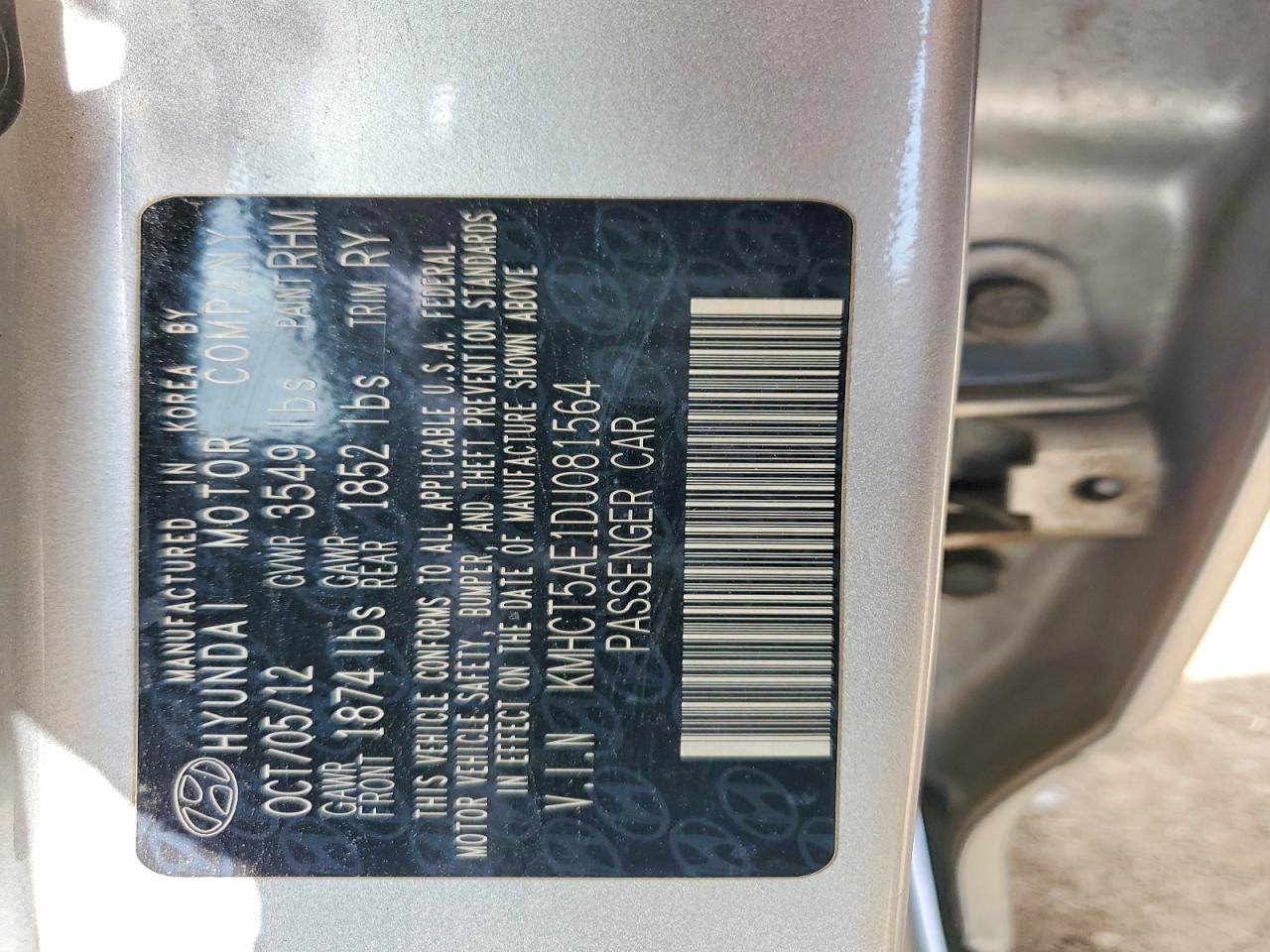 2013 Hyundai Accent Gs Silver vin: KMHCT5AE1DU081564