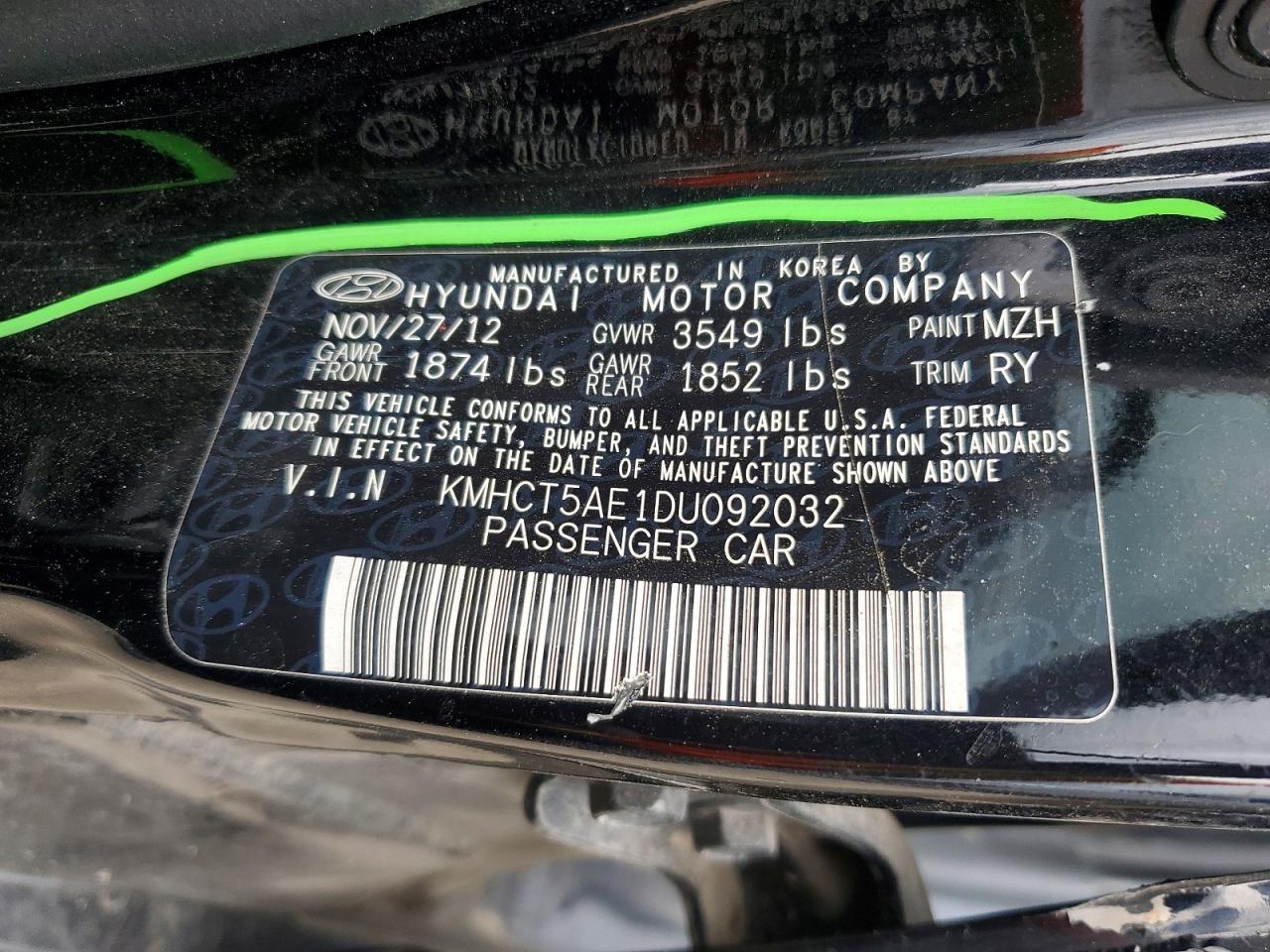 2013 Hyundai Accent Gs Black vin: KMHCT5AE1DU092032