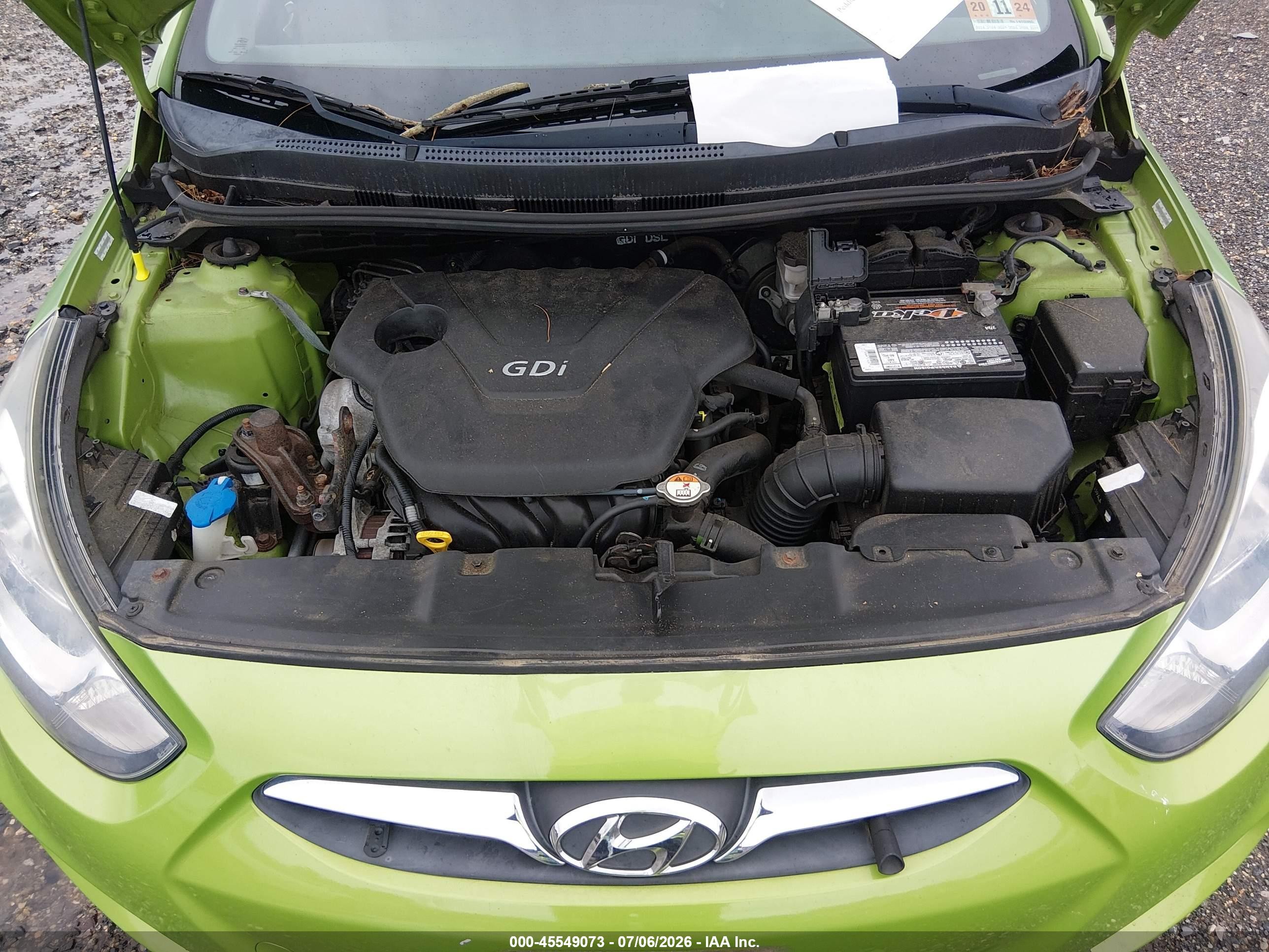 2013 Hyundai Accent Gs Green vin: KMHCT5AE1DU135607