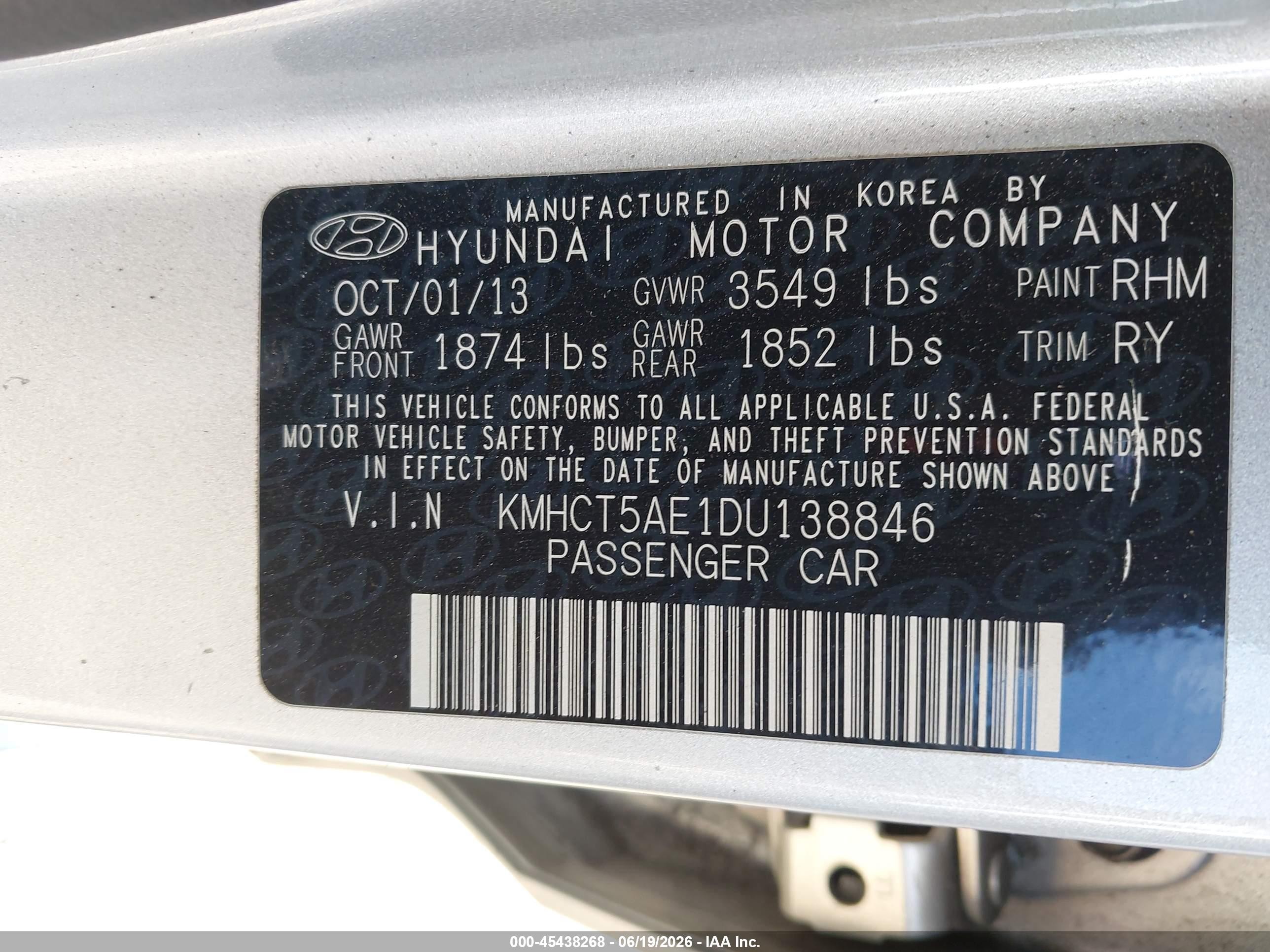 2013 Hyundai Accent Gs Silver vin: KMHCT5AE1DU138846