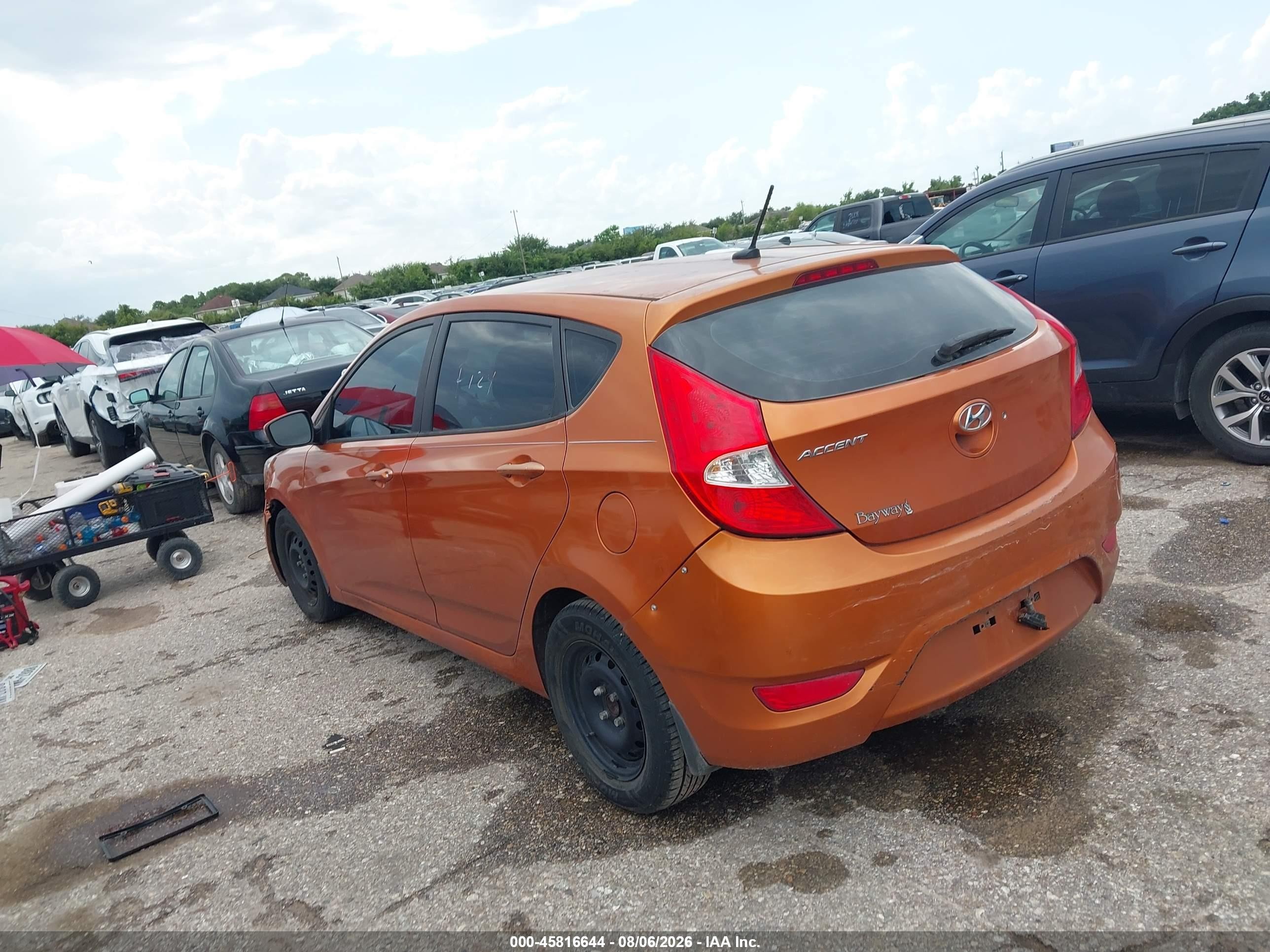 2015 Hyundai Accent Gs Orange vin: KMHCT5AE1FU222667