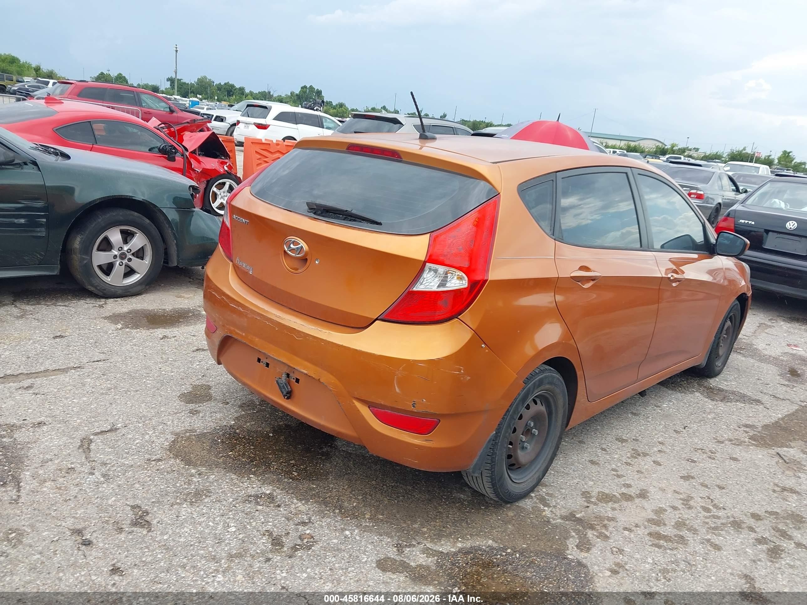 2015 Hyundai Accent Gs Orange vin: KMHCT5AE1FU222667