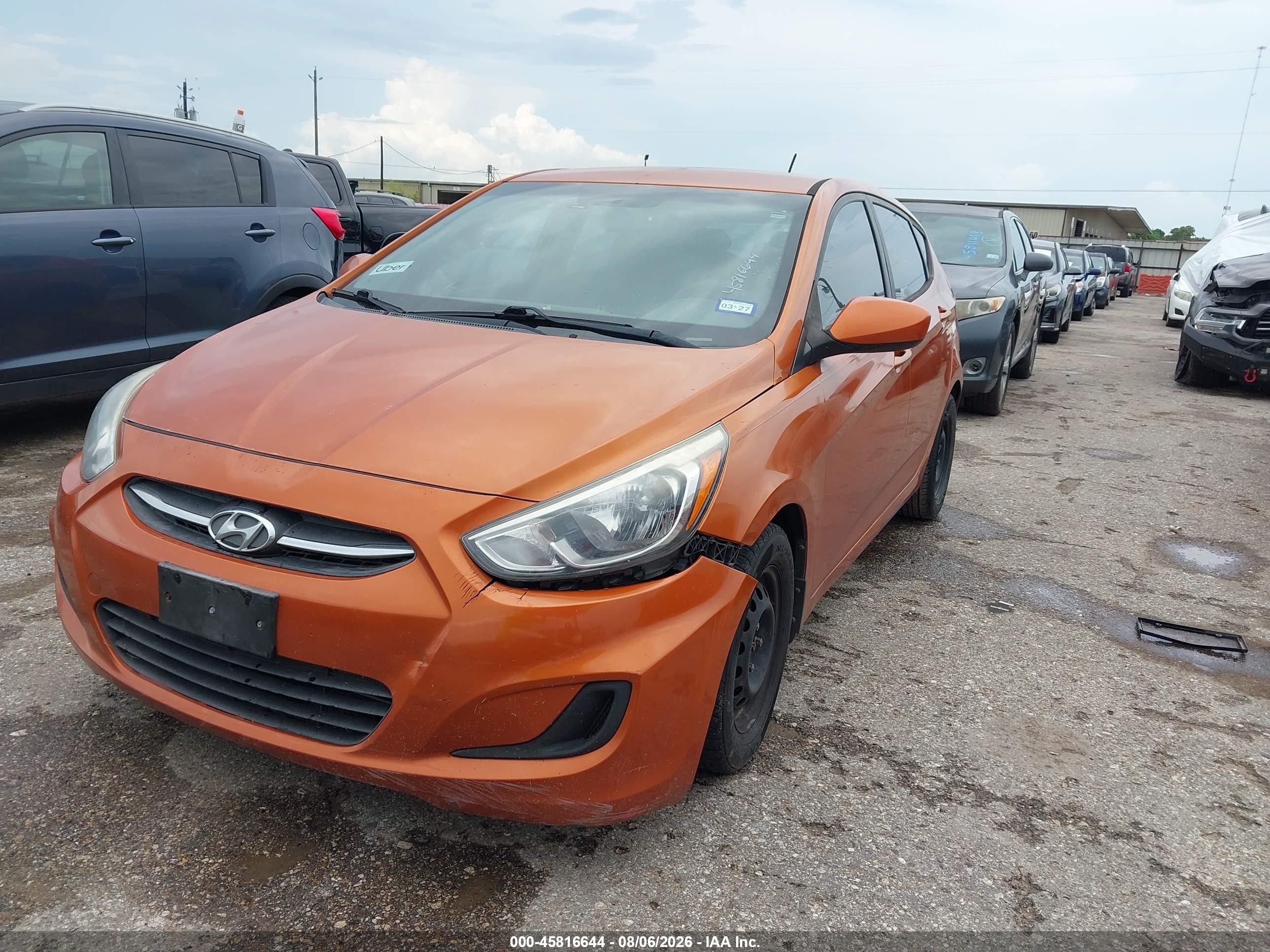 2015 Hyundai Accent Gs Orange vin: KMHCT5AE1FU222667