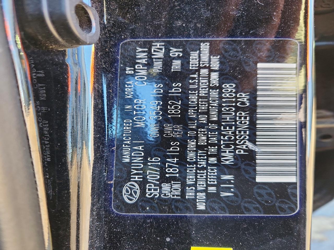 2017 Hyundai Accent Se Black vin: KMHCT5AE1HU311898