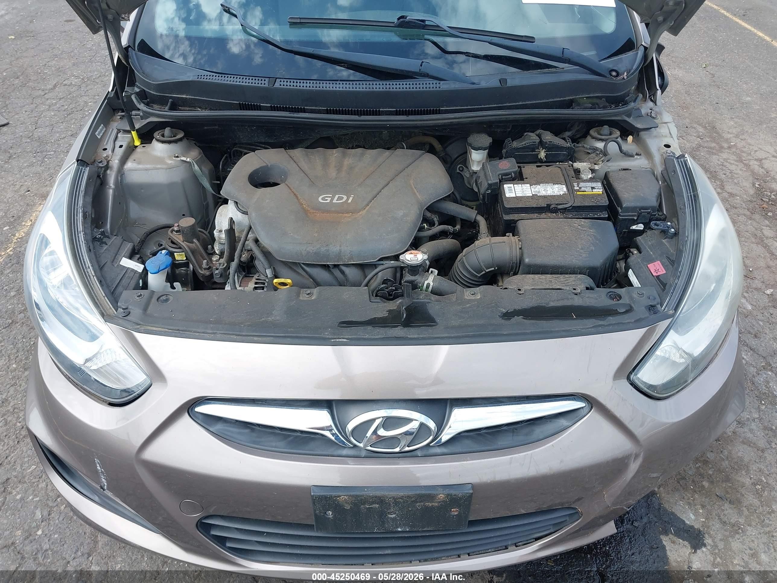 2014 Hyundai Accent Gs Gray vin: KMHCT5AE2EU189872