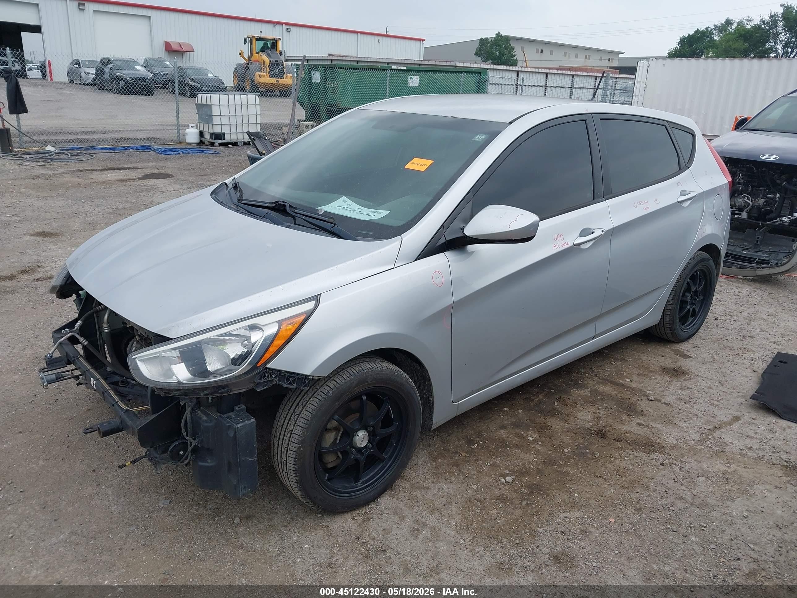 2015 Hyundai Accent Gs Silver vin: KMHCT5AE2FU212584