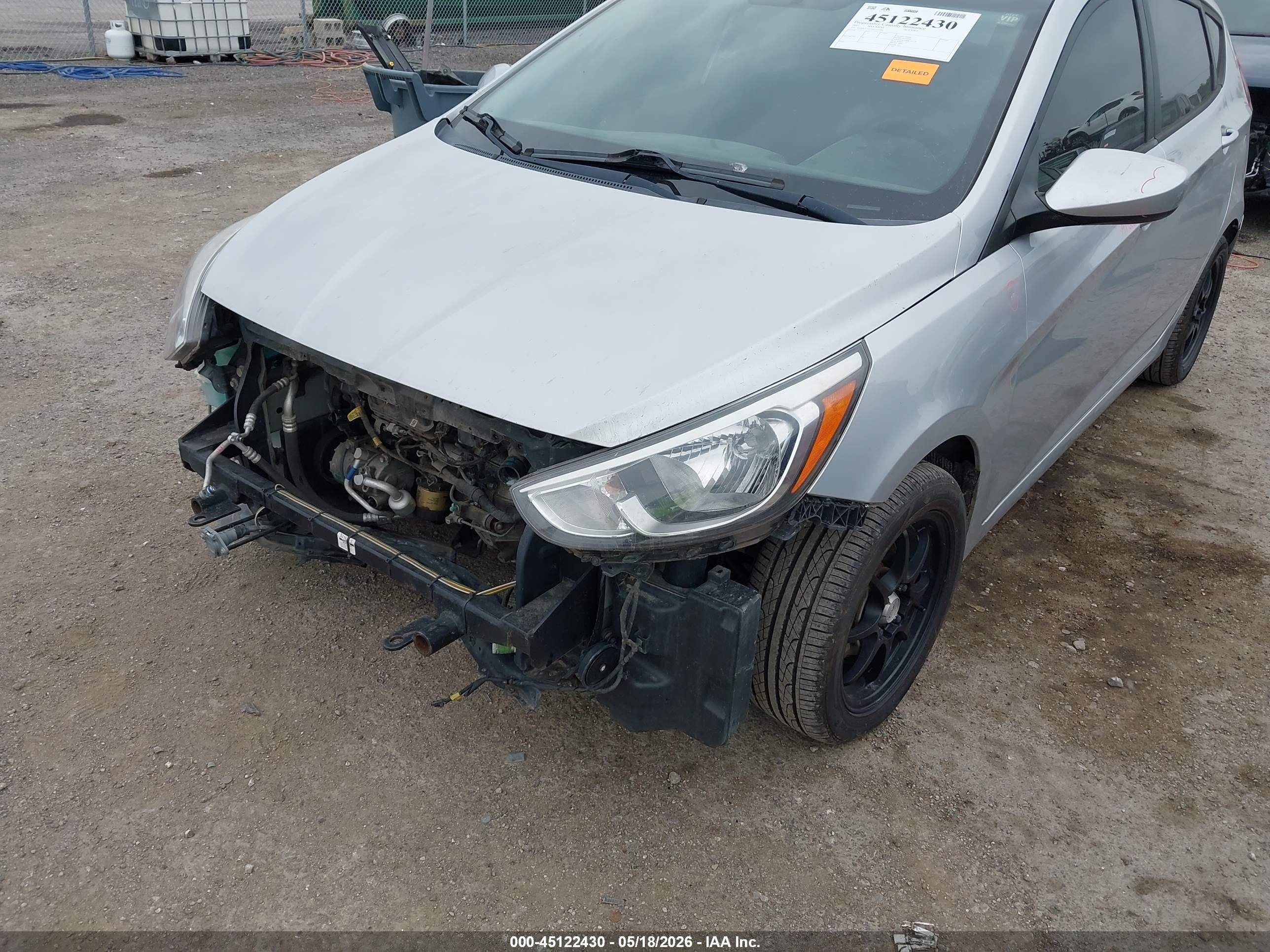 2015 Hyundai Accent Gs Silver vin: KMHCT5AE2FU212584