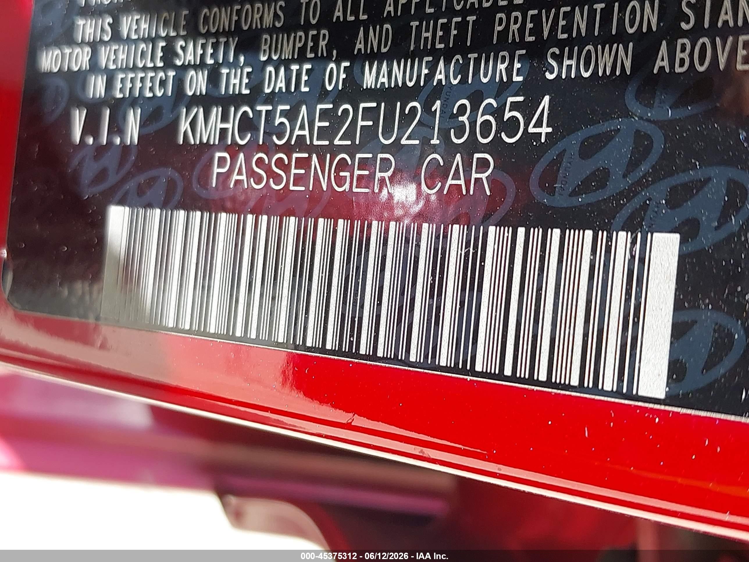 2015 Hyundai Accent Gs Красный vin: KMHCT5AE2FU213654
