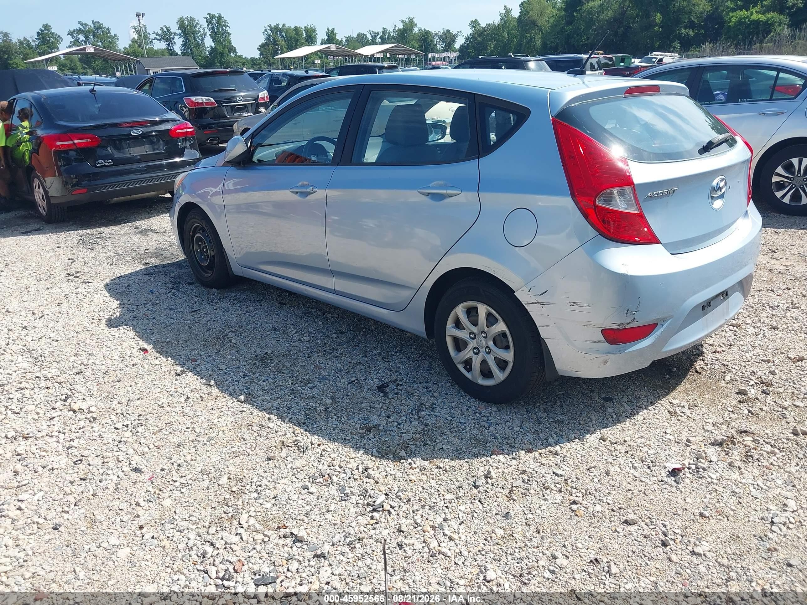 2012 Hyundai Accent Gs Blue vin: KMHCT5AE3CU033627