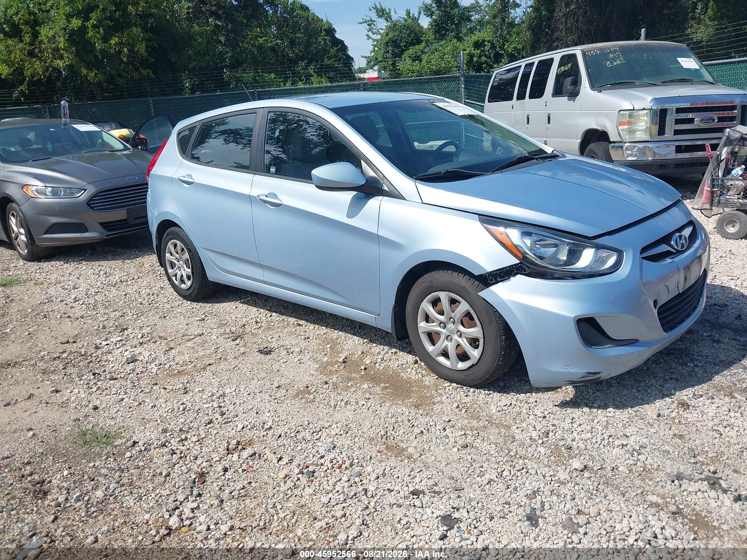 2012 Hyundai Accent Gs Blue vin: KMHCT5AE3CU033627