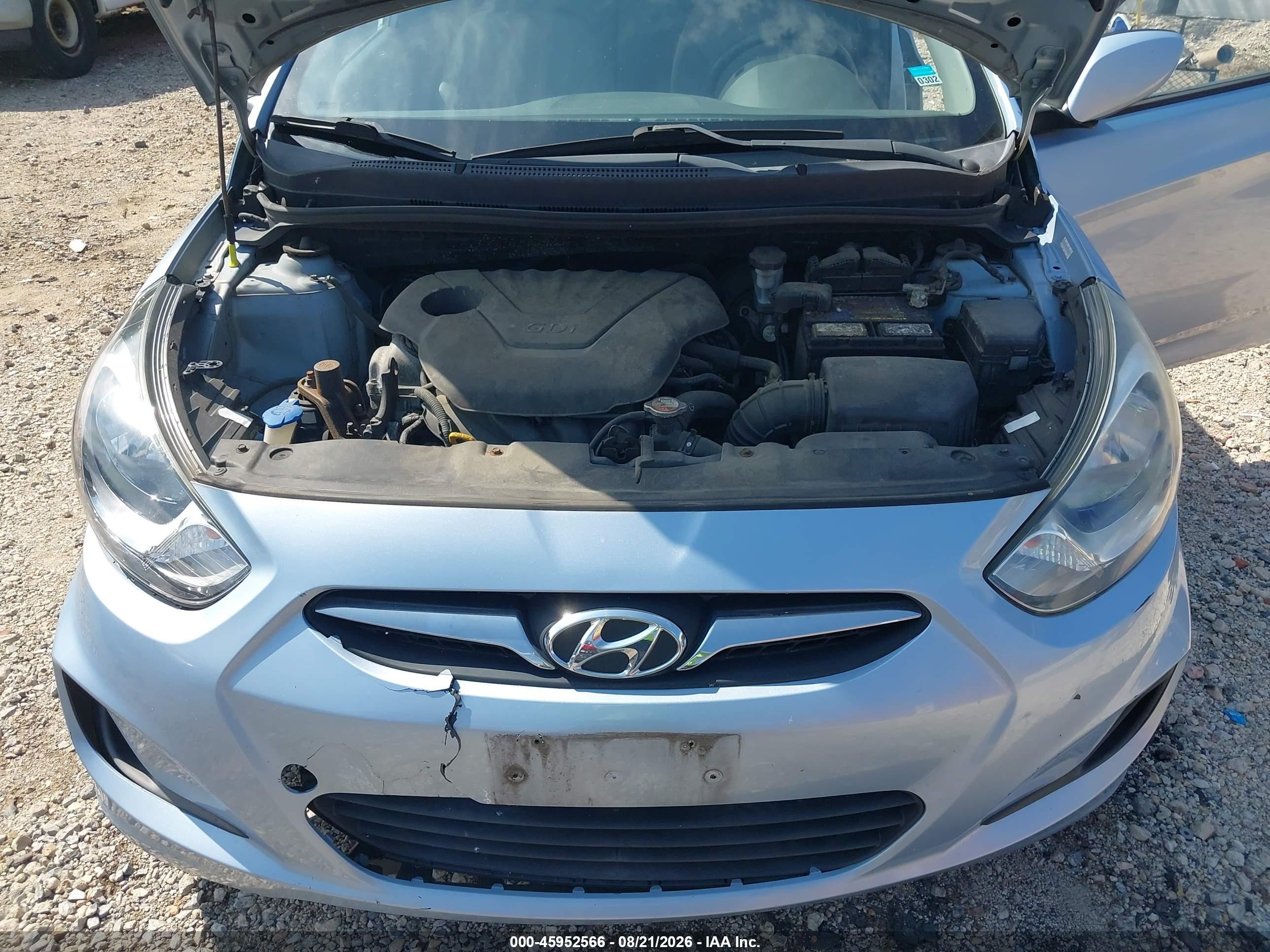 2012 Hyundai Accent Gs Blue vin: KMHCT5AE3CU033627