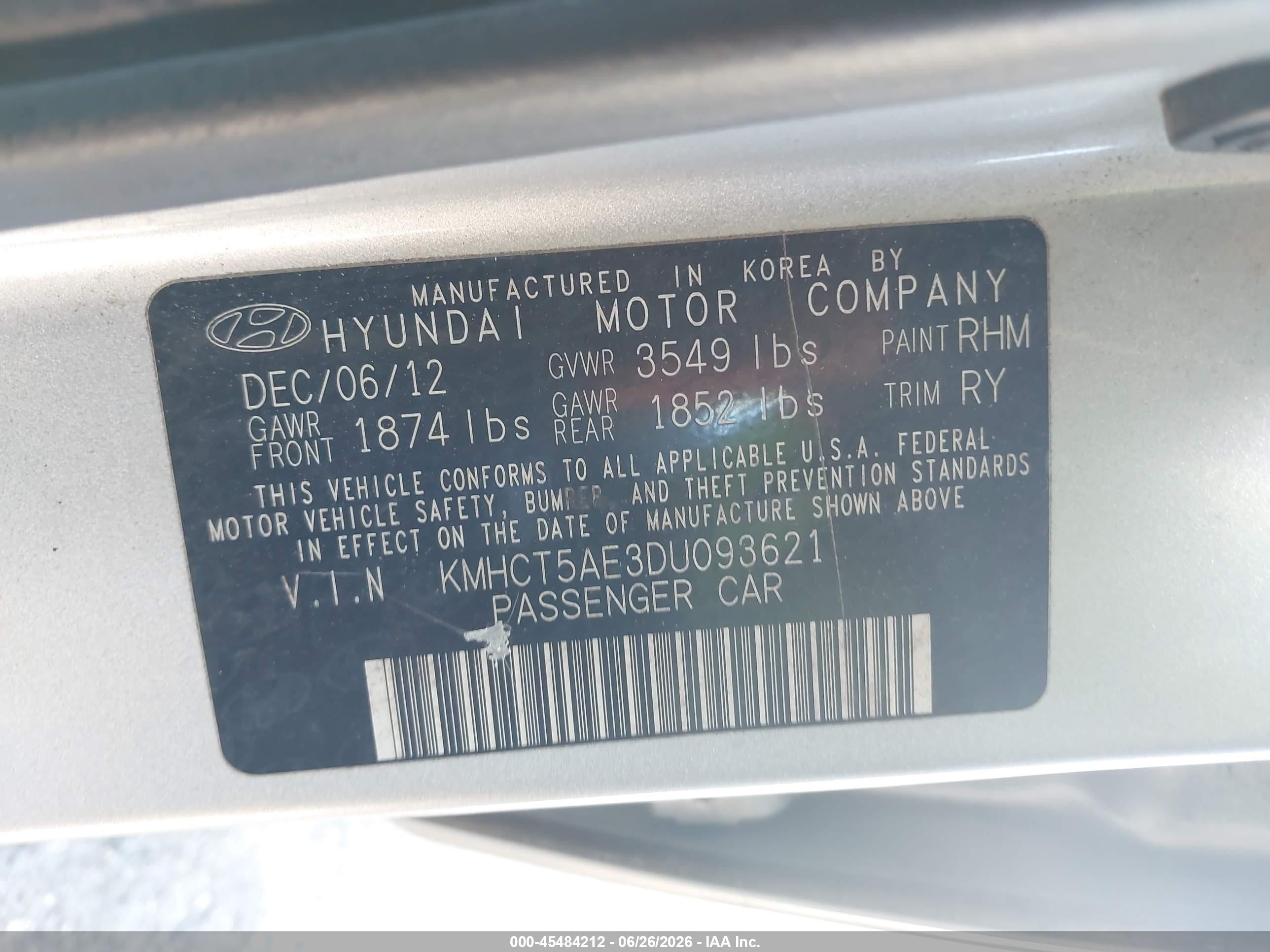 2013 Hyundai Accent Gs Silver vin: KMHCT5AE3DU093621